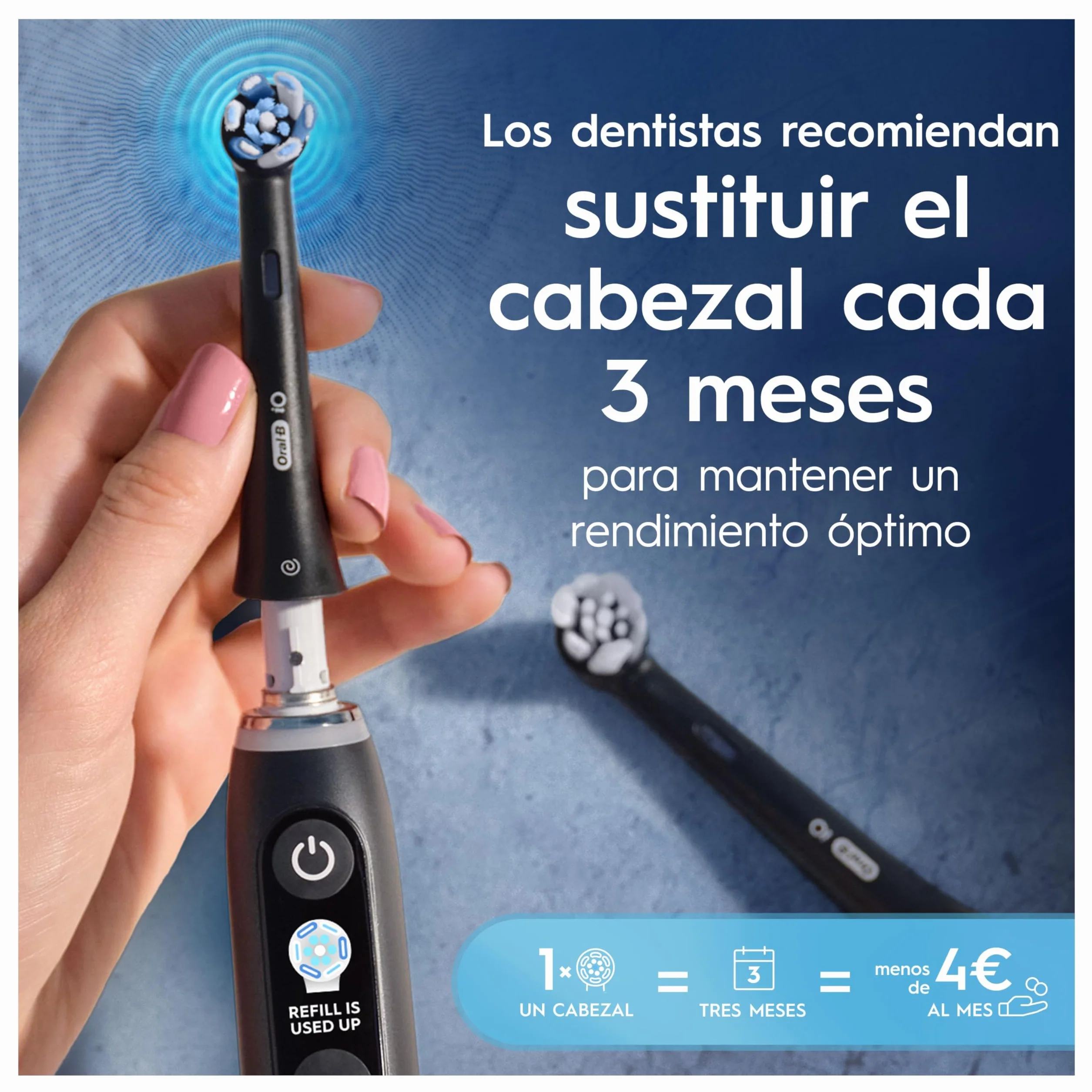 Oral-B iO Ultimate Clean Cabezales De Recambio Originales, Pack de 6, Negros Para Cepillos Eléctricos