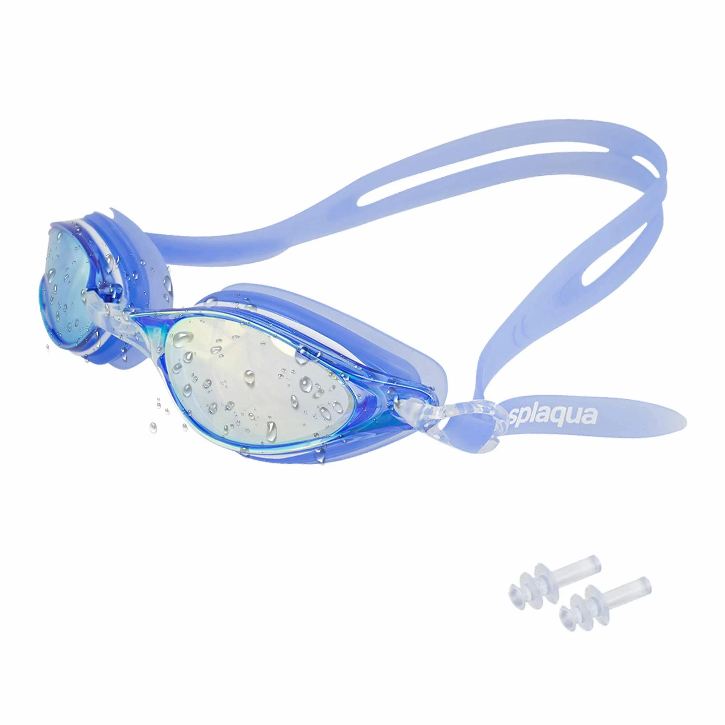 Gafas de natación Anti fugas), lentes de espejo con protección UV – Tapones para los oídos & incluye funda – Talla única – por splaqua