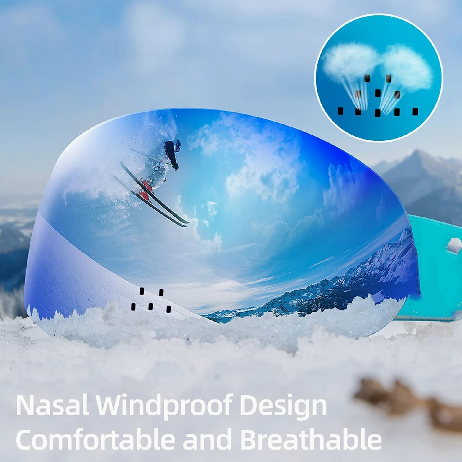 DieffematicHXJ Gafas Esqui Hombre Gafas de esquí Profesional Doble Capas Protección Anti-Niebla Nasal ala de esquís a Prueba de esquí Anti-Niebla Gafas de Snowboard (Color : C)
