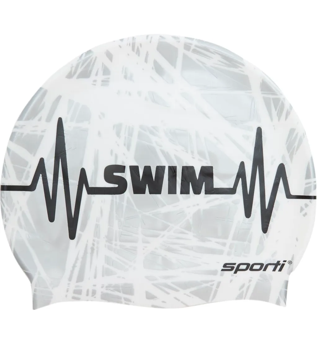 Sporti Gorro de natación de silicona para hombre y mujer, gorro de natación para adultos, gorro de natación vivo y ligero, antideslizante, fácil de llevar y quitar, protege el cabello