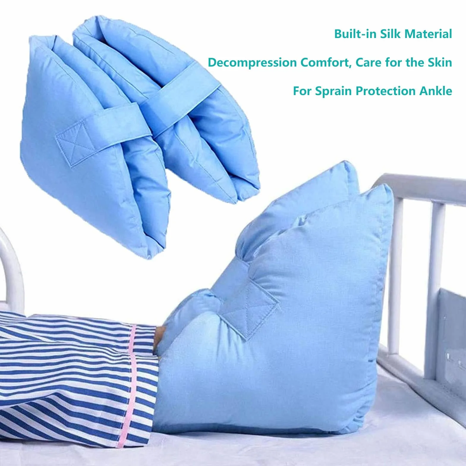 Protector De Talón Antiescaras Ajustable Cojín Elevador De Pies Con Cierre De Velcro Para Pacientes Postrados En Cama