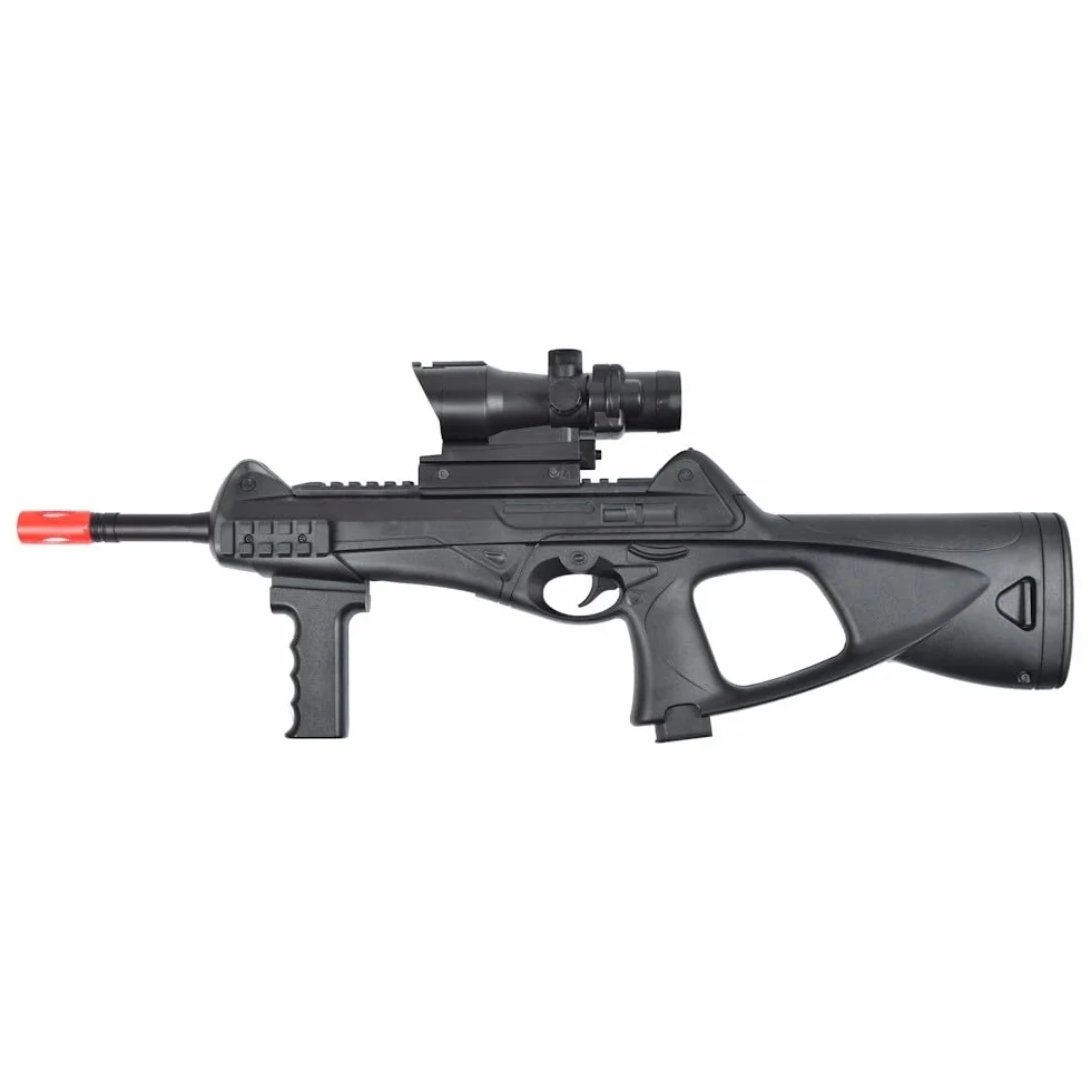 Arma de aire suave larga Cyma, ideal Airsoft, sistema de muelle, tamaño 63 cm, usa bolas de PVC 6 mm, láser no incluido, 38233