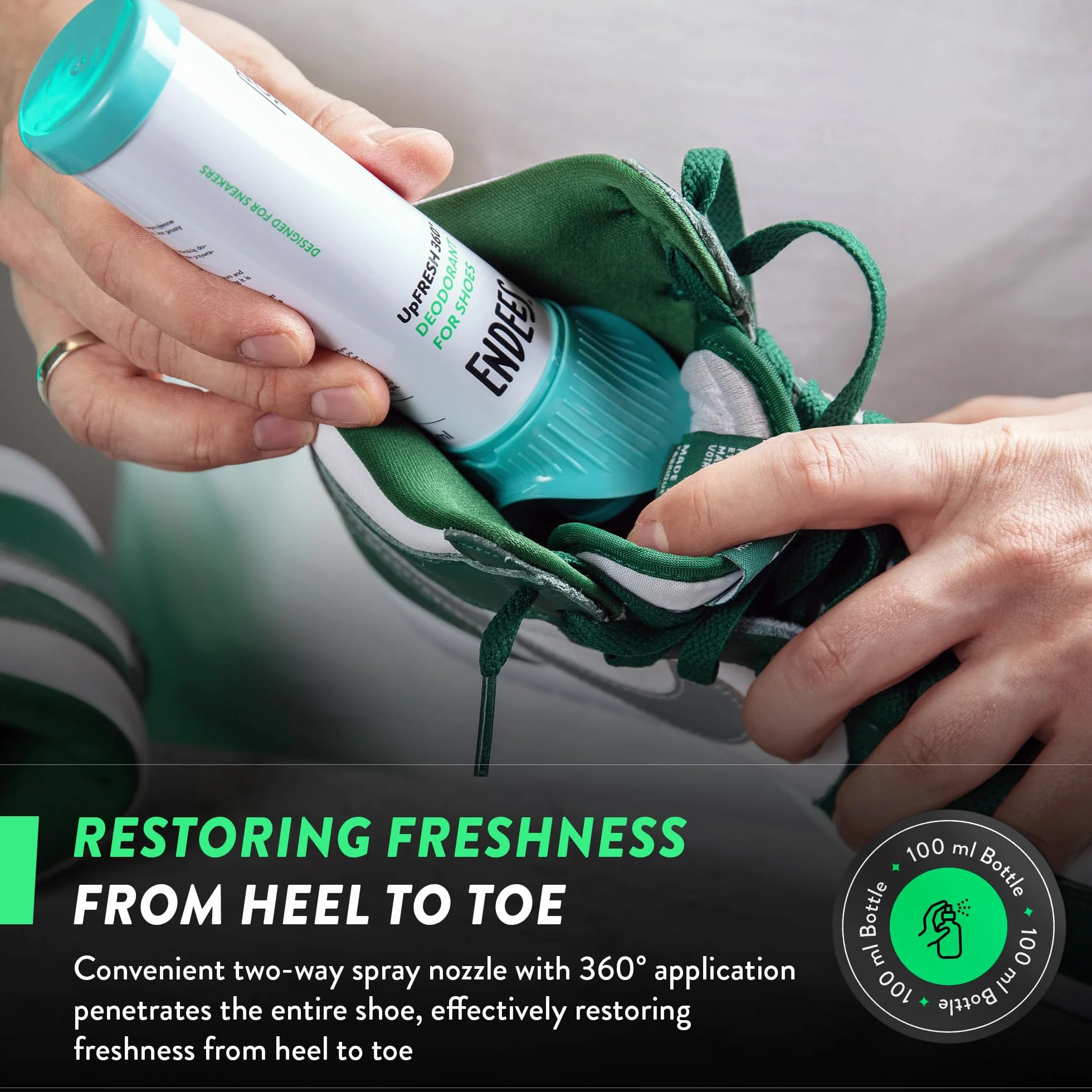 UpFresh 360° Desodorante para Calzado en Spray 3x100ml Frescor Duradero Neutralizante Unisex
