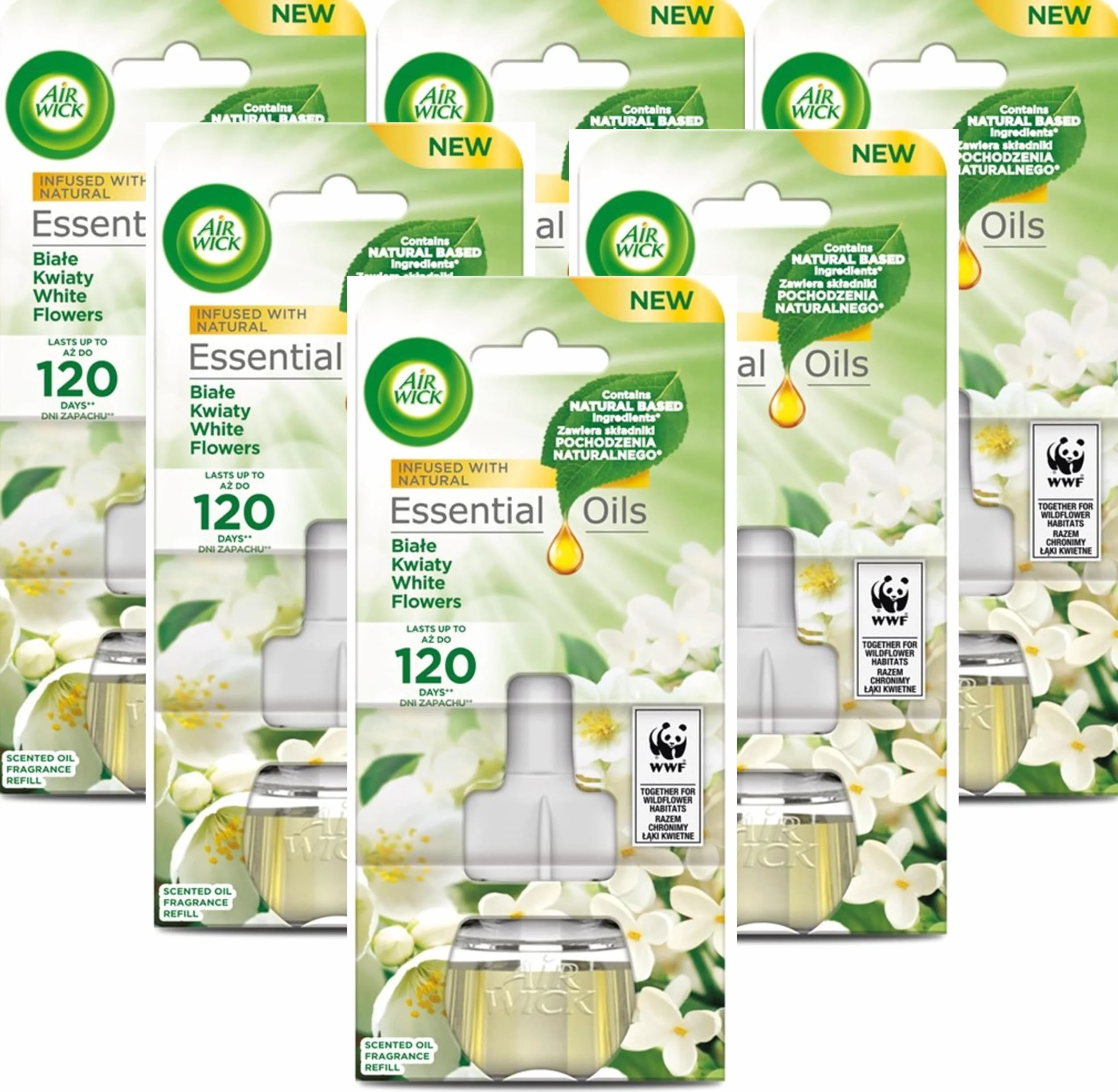 Air Wick Peonia blanca y Flor de Jazmín Recambio ambientador 6 x 19 ml