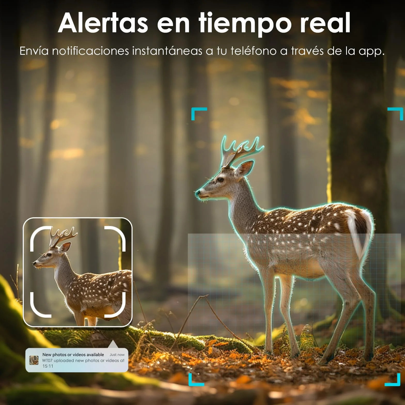 WOLFANG Cámara de Caza 4G 48MP 2K HD Nocturna 850 NM LED IR IP66 WT07