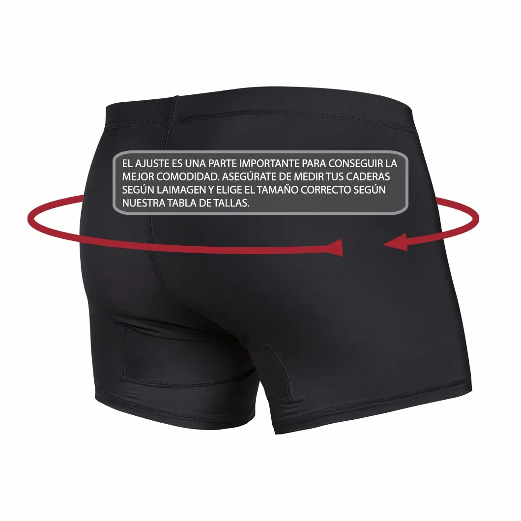 lobloo Shorts de Hombre Jock Strap Invertidos Coquilla Compresión Acolchados Protección Zonas Íntimas Negro XS-XL