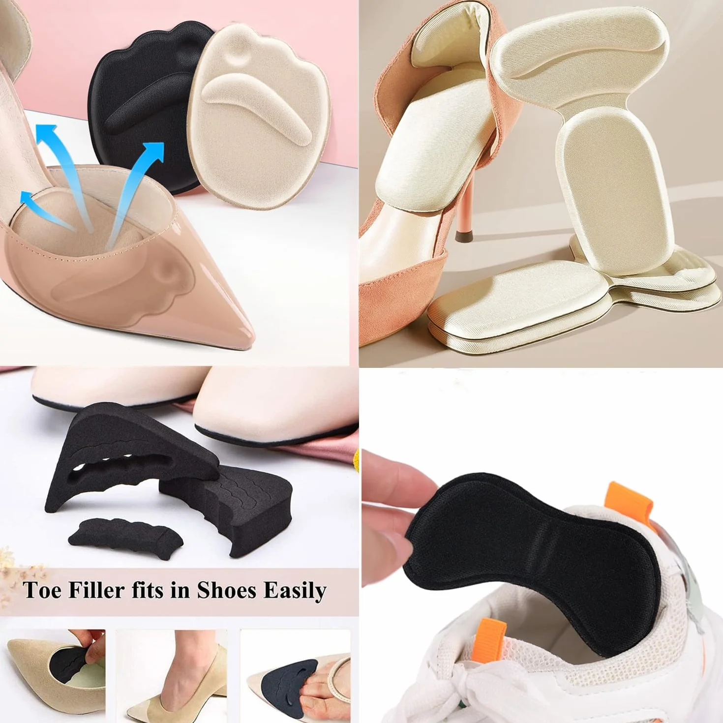 Almohadillas para el Talón Autoadhesivas Antideslizantes 10 Pares Taloneras para Zapatos