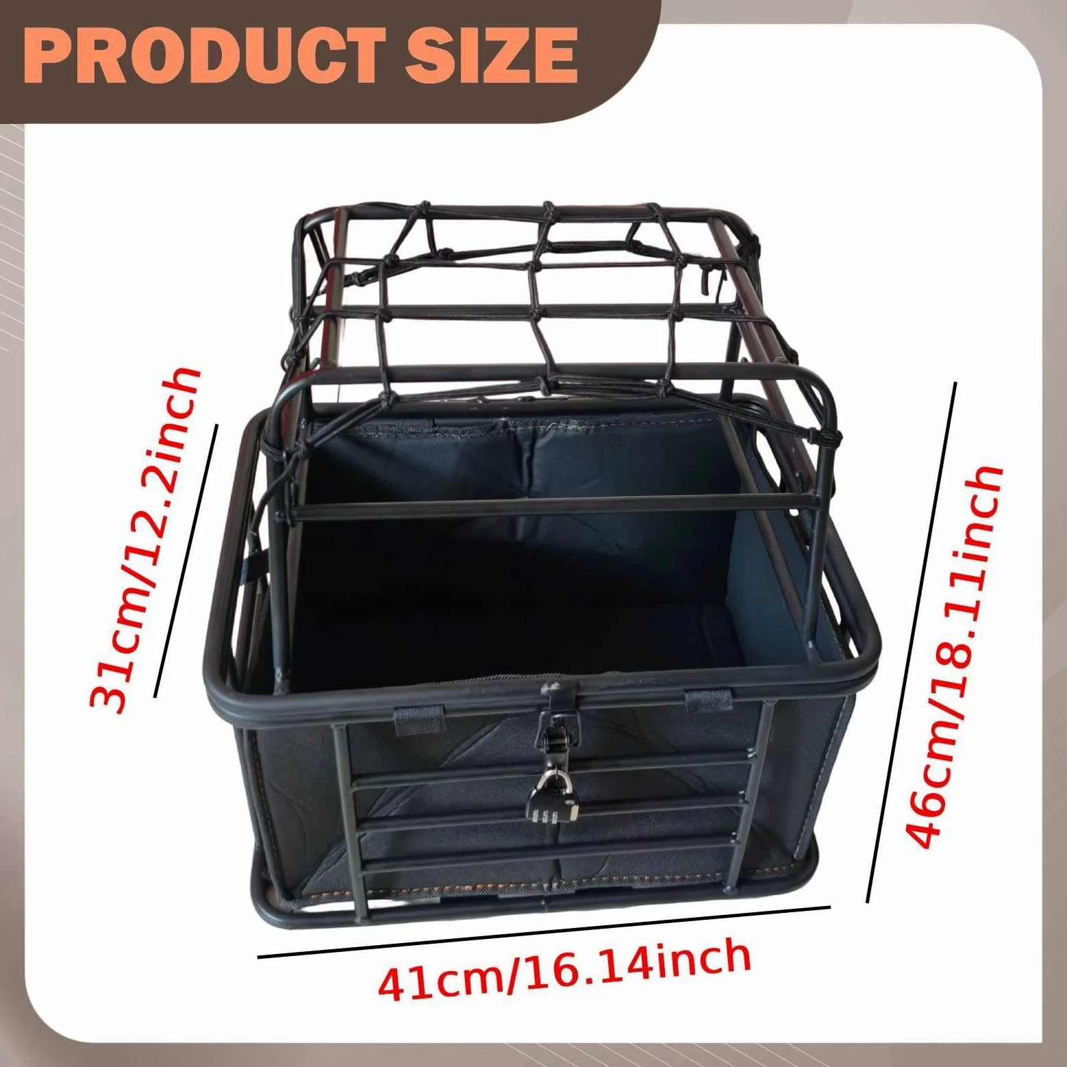 Cesta para Bicicleta para Perros con Tapa, Organizador Resistente, transportín para Perros, Cesta Almacenamiento para Bicicleta, Accesorios para