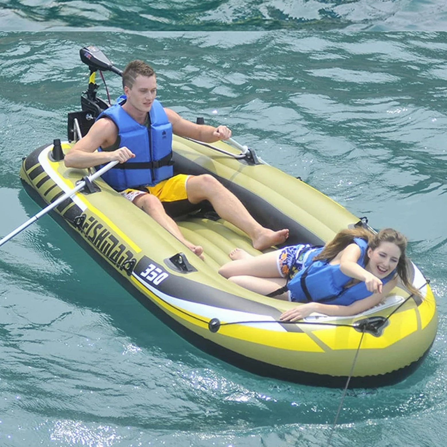 ELzEy Kayak, Kayak Inflable, Bote Inflable Portátil, Bote Inflable Plegable De PVC Grueso con Paleta De Bomba De Aire, 252 Cm X 125 Cm X 40 Cm