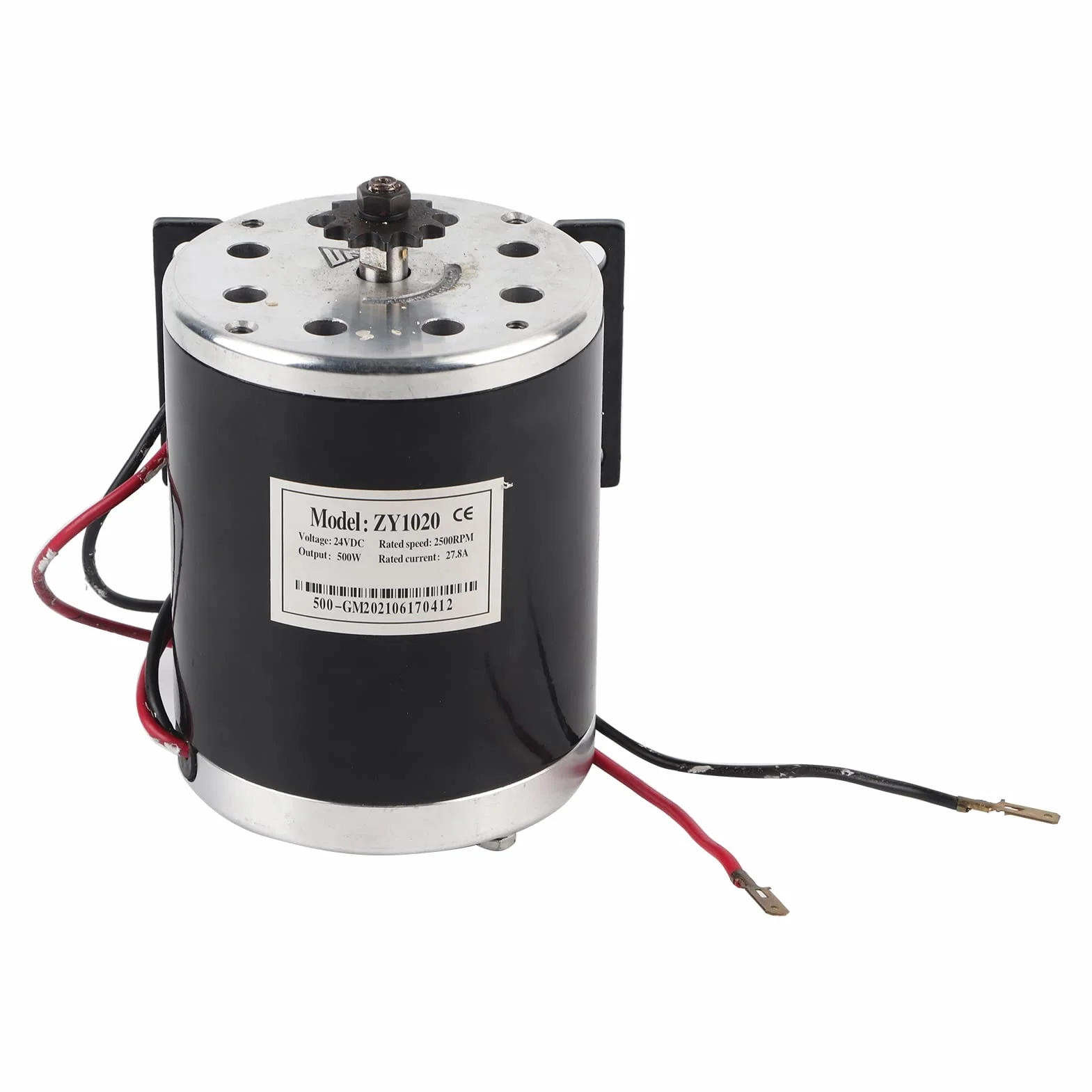 500W DC 24V Motor de Cepillo Eléctrico con Soporte para Scooter Bicicleta Gokart