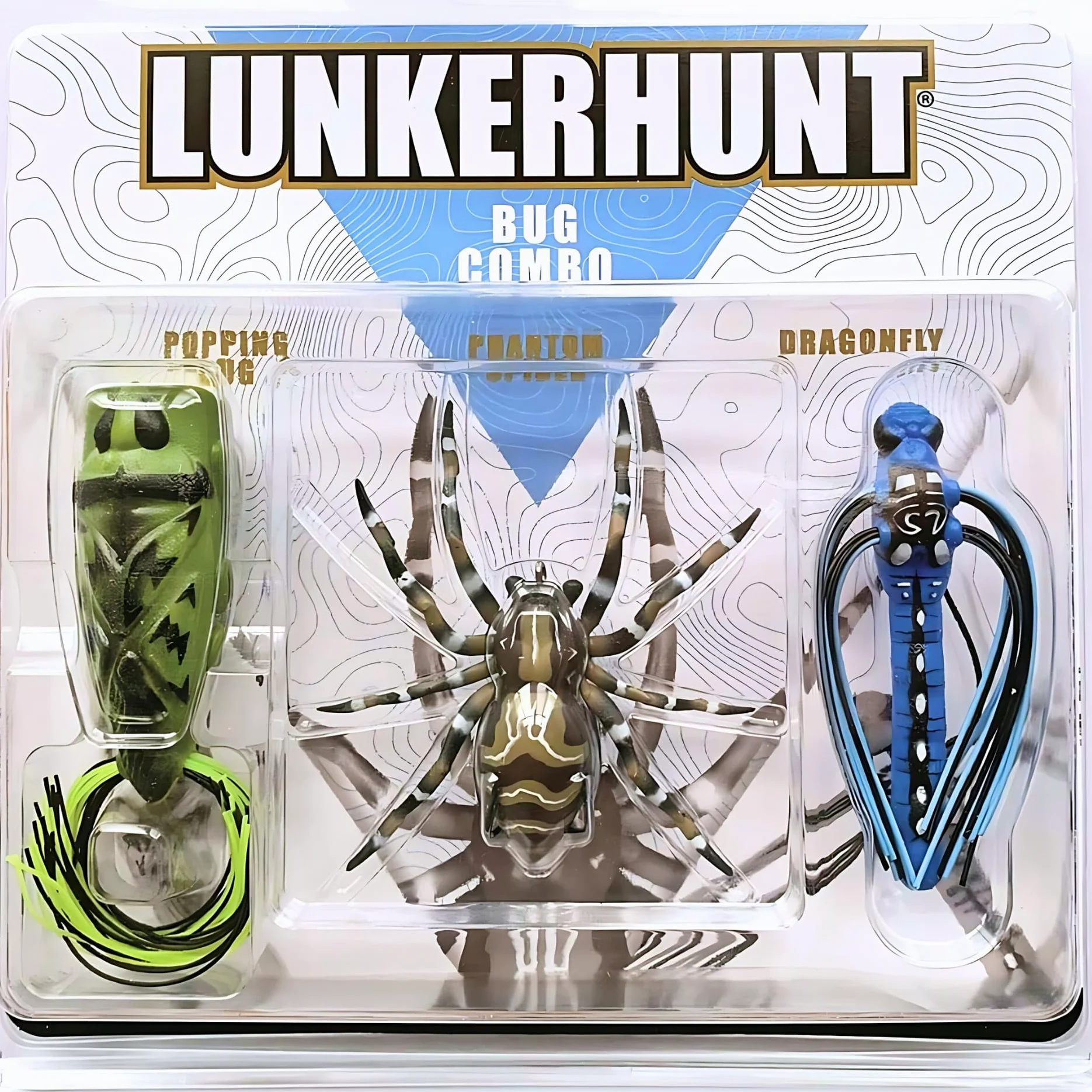 LUNKERHUNT Señuelos de pesca de agua superior | Cebos para pesca de lubina | Cebo de pesca realista con faldas resistentes | Señuelos de pesca de lubina sin malas hierbas para agua dulce y agua salada