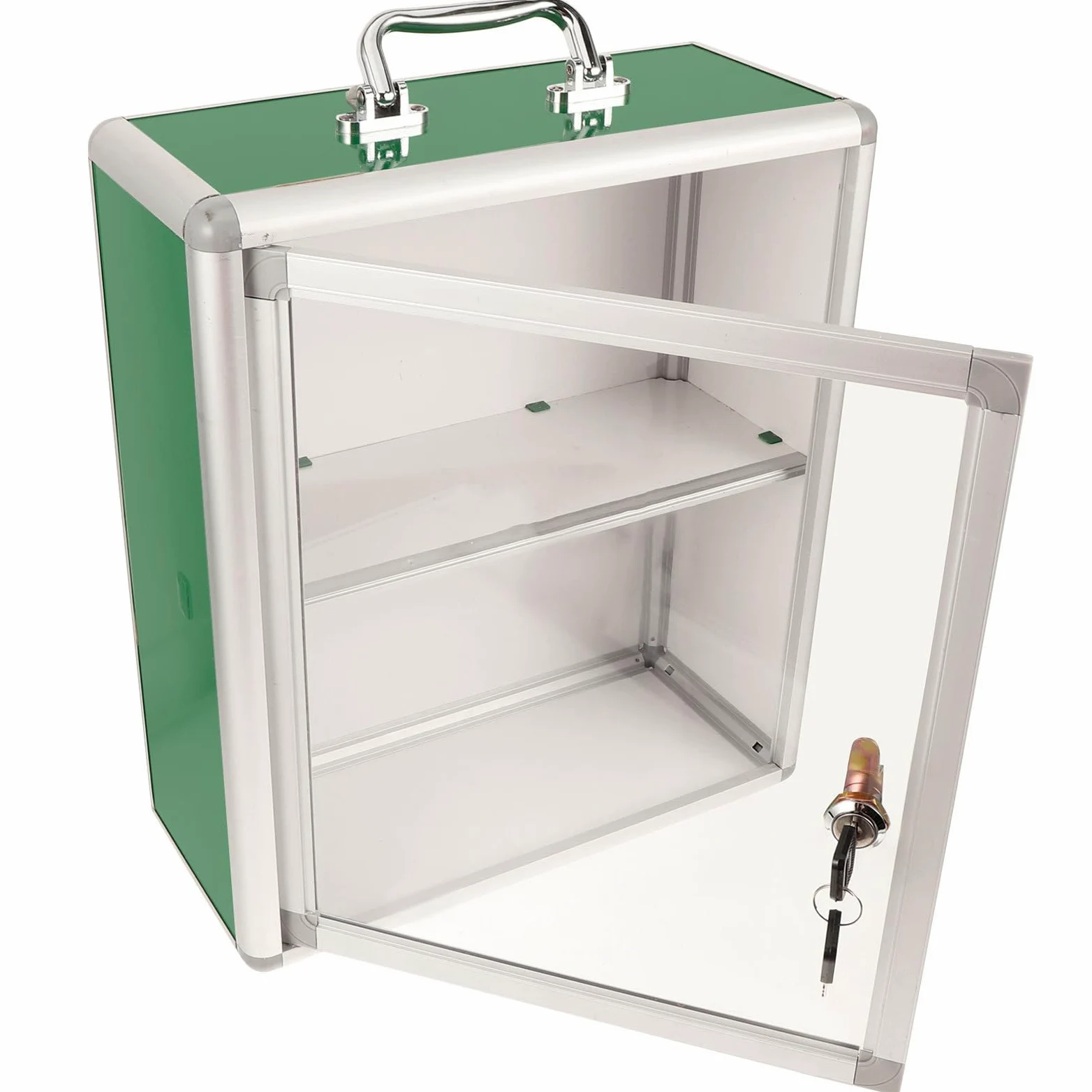 HEMOTON Botiquín de Acrílico y Plástico de Primeros Auxilios de Pared | Diseño Mural Puerta Transparente, Gran Capacidad, Aleación de Aluminio, para Coche y Taquilla