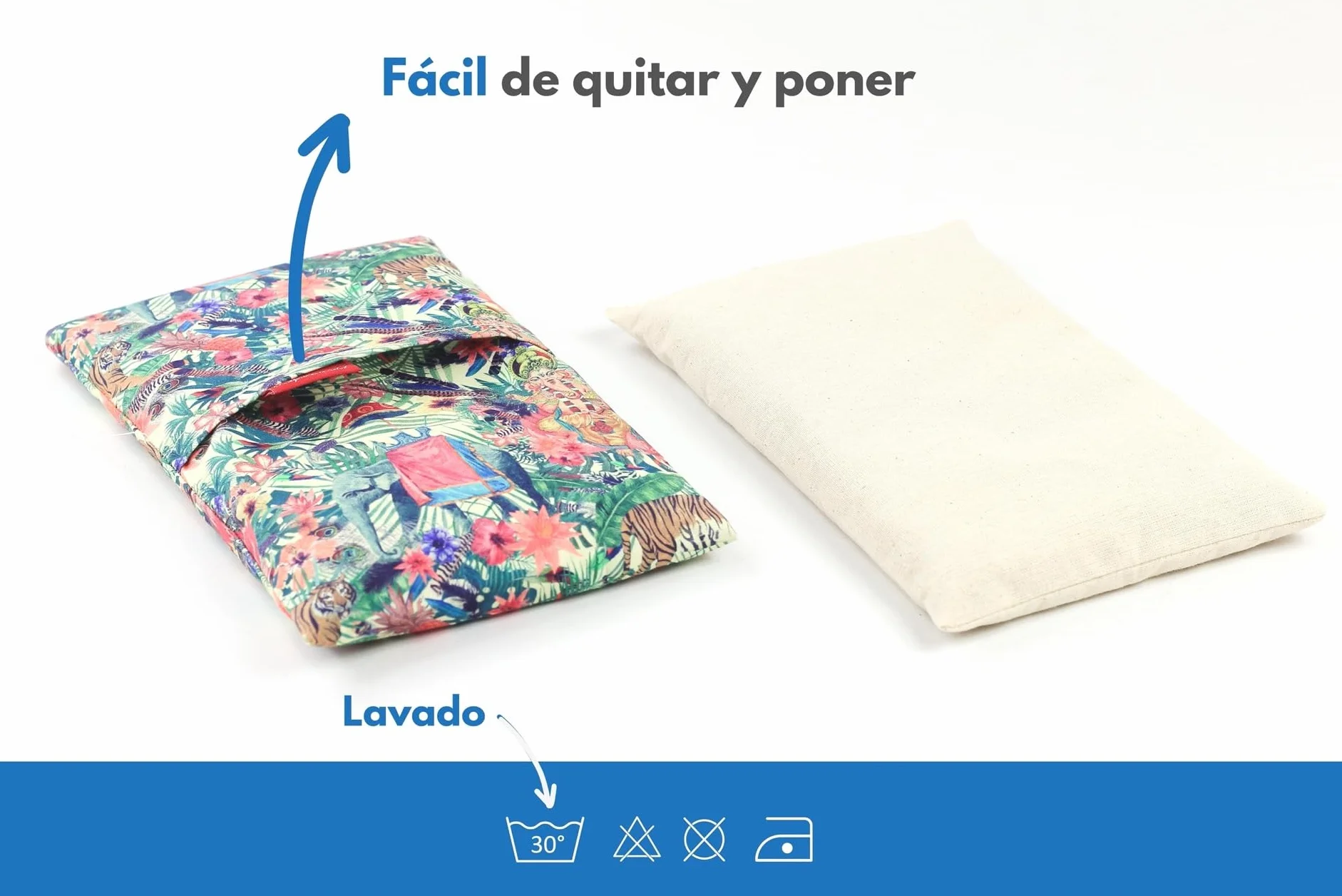 Saco Térmico de Semillas Lavanda Microondas Calor Seco Natural 100% Algodón India S 23x15x2 cm