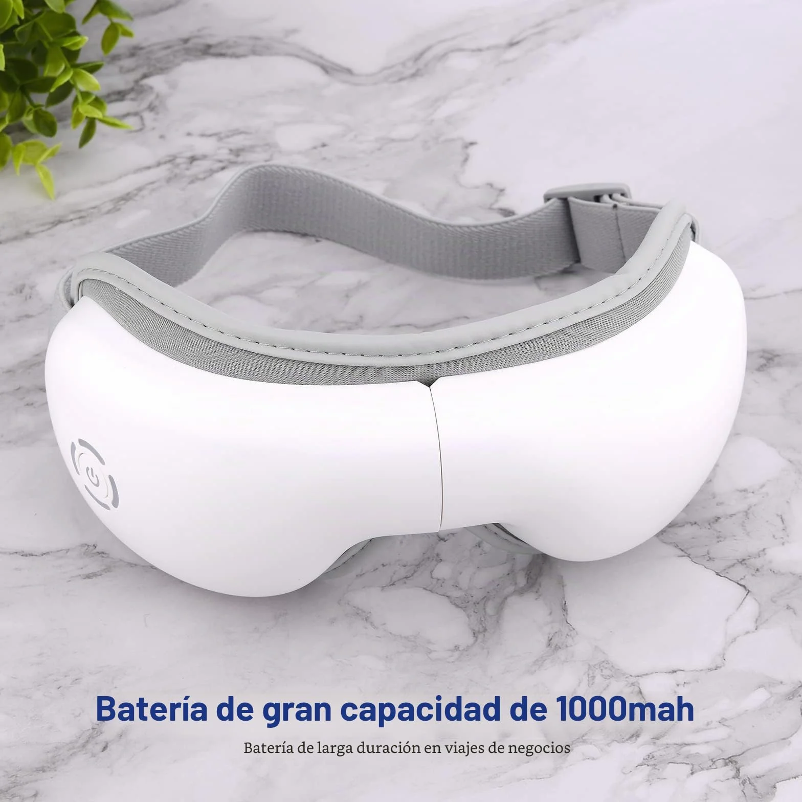 Mafiti Masajeador de ojos con calor compresión de aire Bluetooth recargable aliviar tensión ocular ojeras ojos secos mejorar sueño Blanco