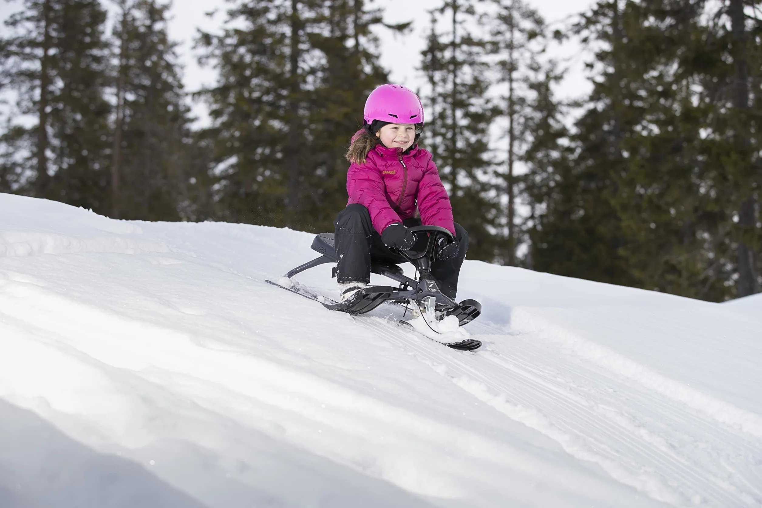 STIGA Snowracer Iconic Trineo Clásico Niños 5+ Años Volante Freno Cuerda Remolque