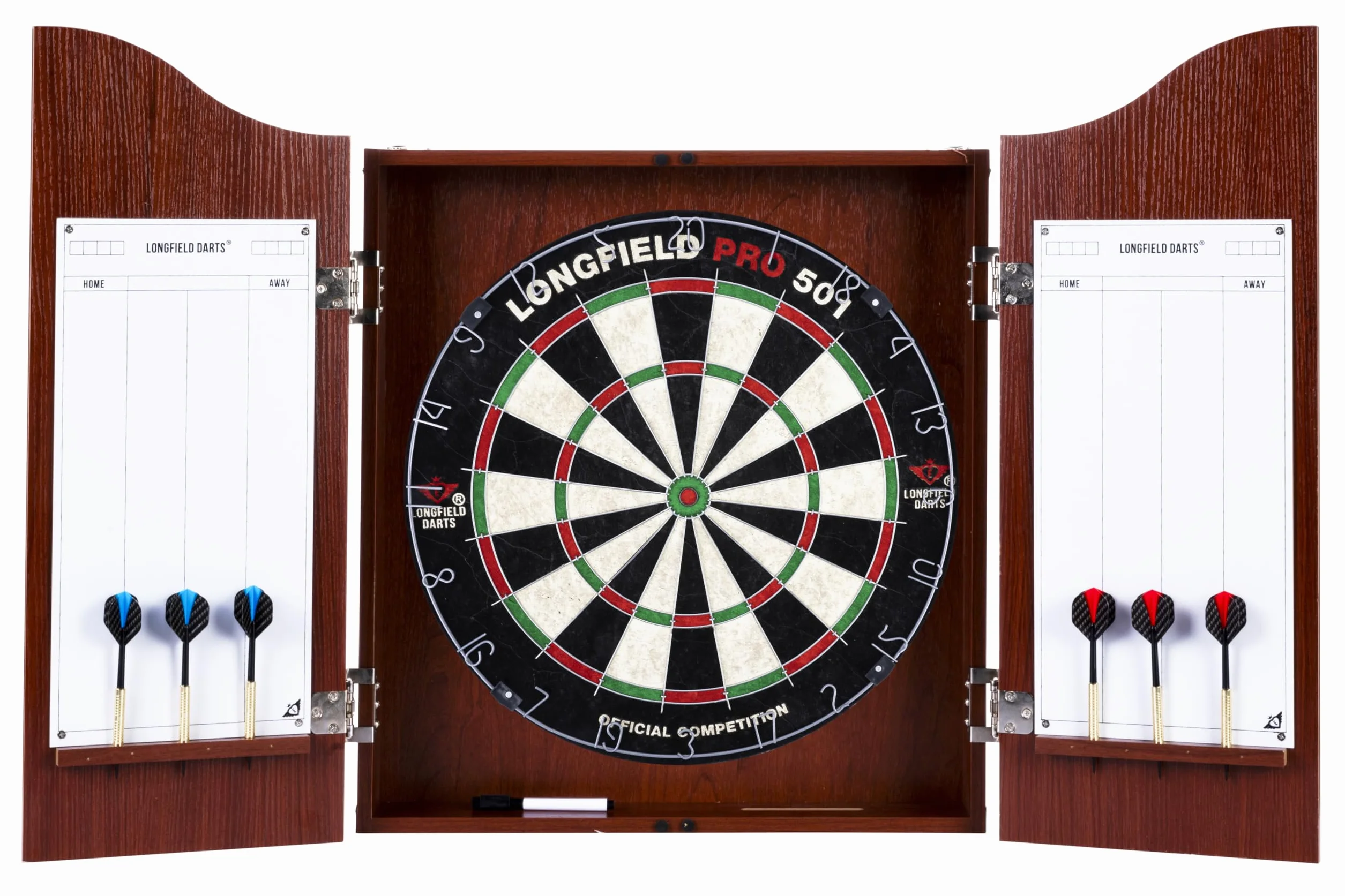 Engelhart Dartschrank de Madera, sisal Dartscheibe Inclusive 6 Darts 18gr y Accesorios