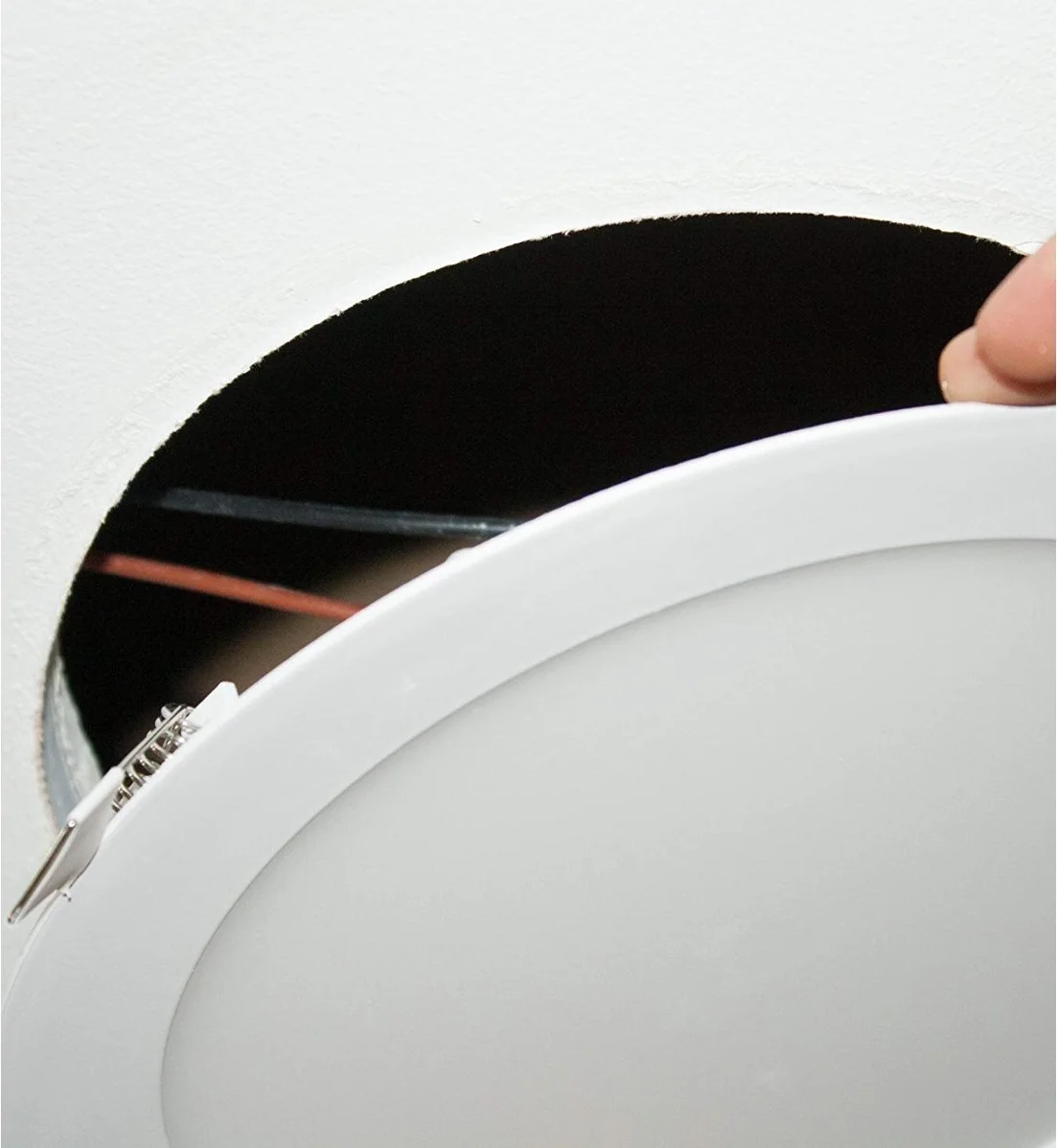 MUNDDY PACK DE 2 Downlight LED Panel Empotrable Redondo 6W 3000K Blanco Cálido Marco Blanco Driver Incluido