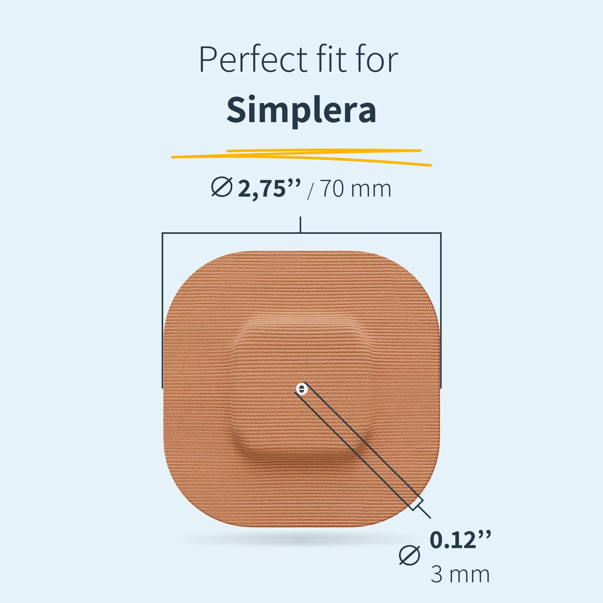 MySweetStitch Simplera Overpatch Square 10x parches de fijación cuadrados, sujeción extra fuerte, impermeable, hipoalergénico, Beige