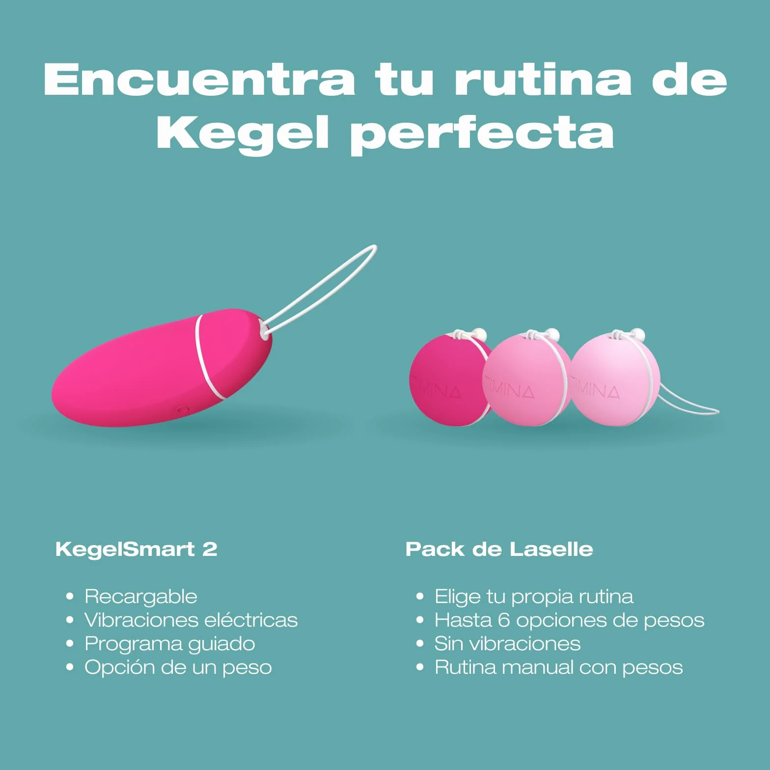 INTIMINA KegelSmart 2: Ejercitador de Suelo Pélvico para Mujeres, Bolas Chinas