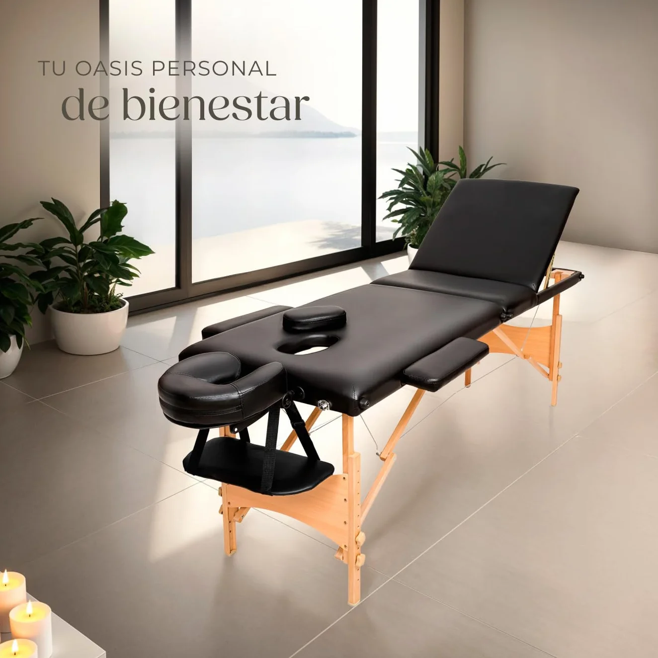 Tectake Camilla Masaje Plegable de Aluminio Profesional para Fisioterapia, Altura Ajustable, 3 Zonas, con Bolsa Transporte - Negro