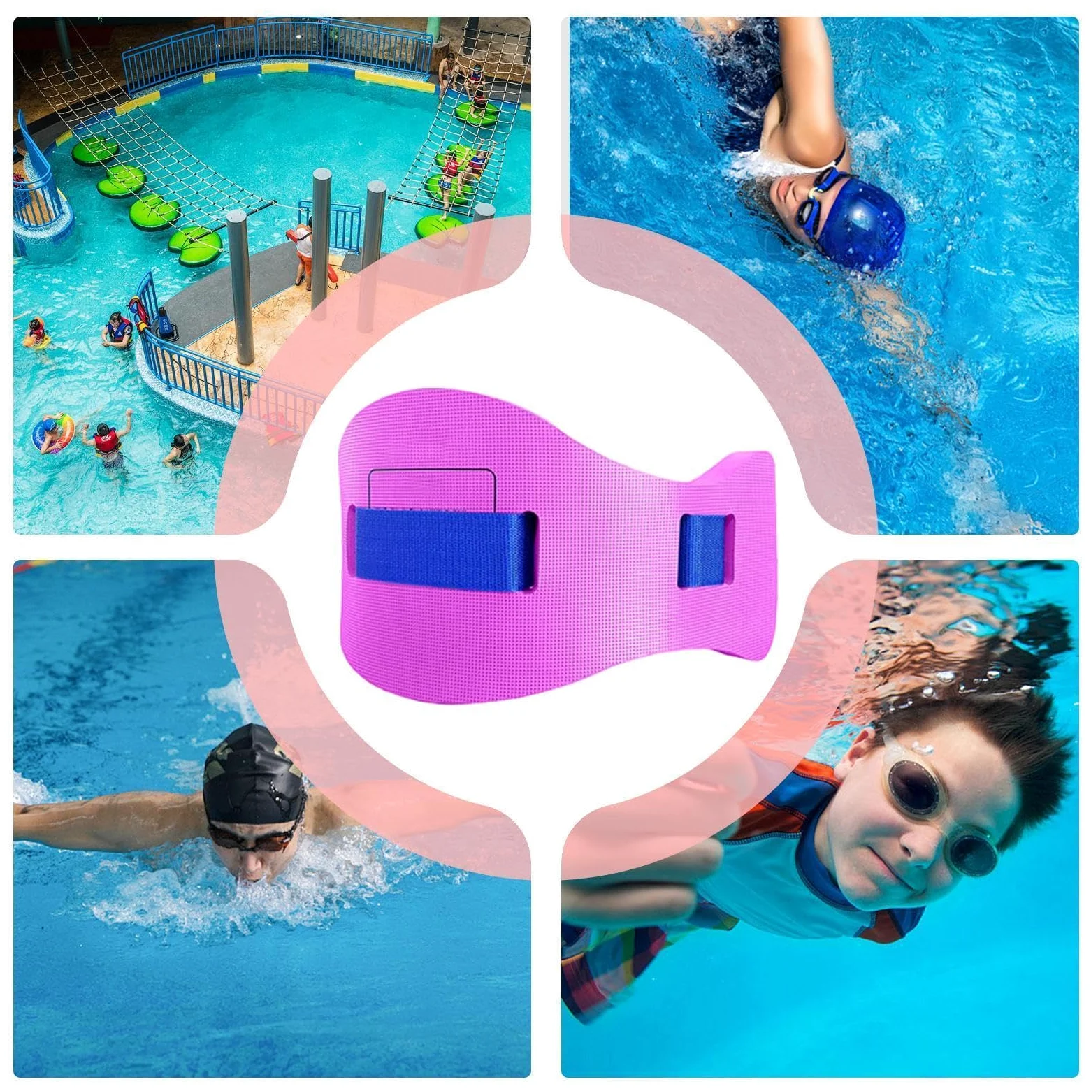 Cinturón de natación – Equipo de entrenamiento de flotabilidad de EVA, cinturón de soporte de natación ajustable | Ayuda de snorkel para entrenamiento en piscina, natación en la playa, lago río mar
