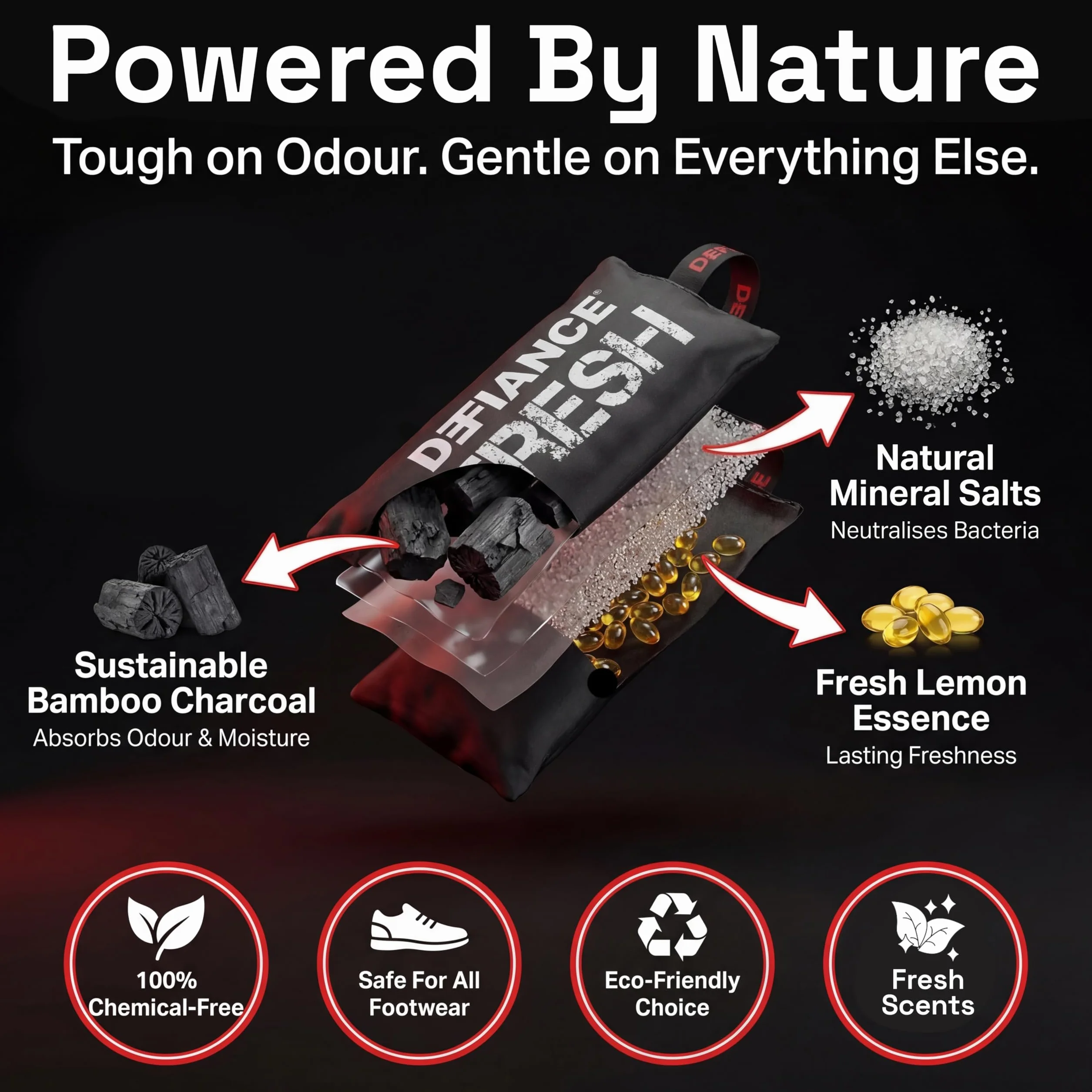 Desodorante para botas y zapatos Defiance Fresh - Eliminador de olores reutilizable