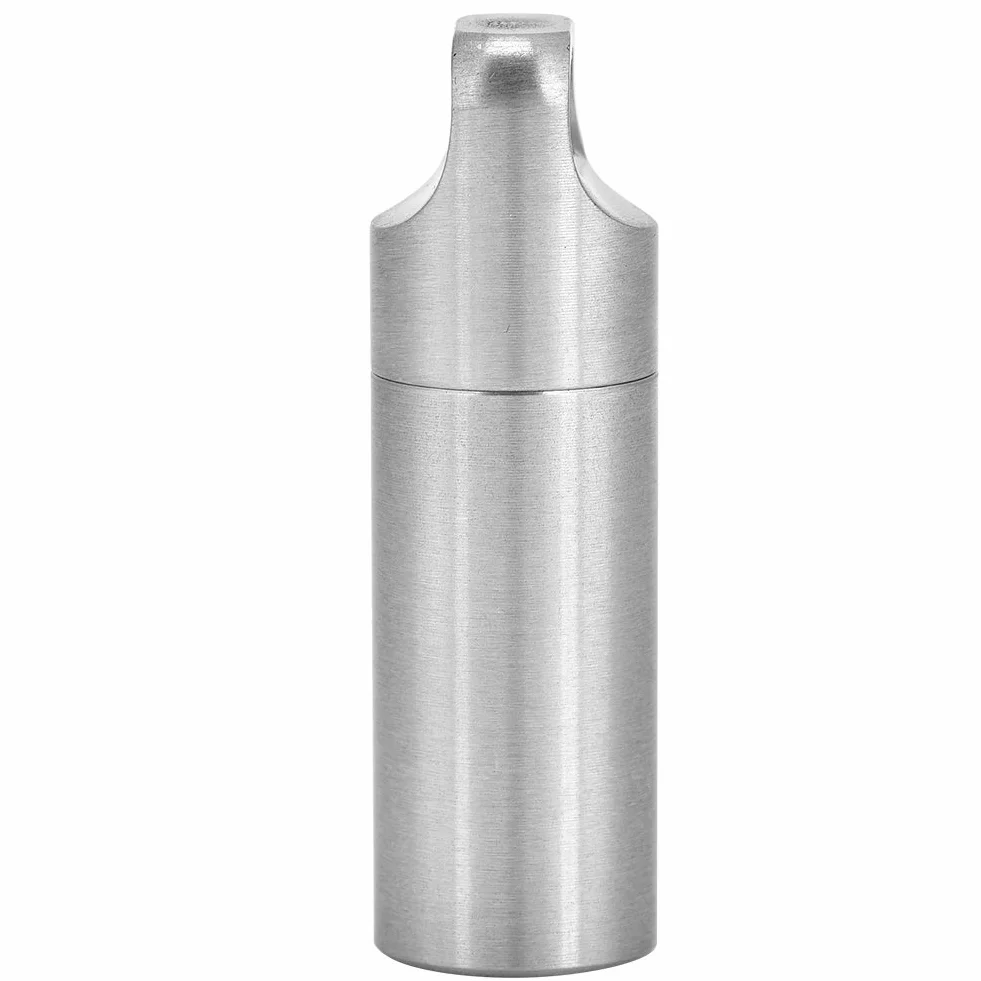 Botella de Medicina,Pastilleros de Bolsillo Botella de Píldora de Cam de Acero Inoxidable Impermeable Contenedor de Caja de Pastilleros de Viaje para Acampar Supervivencia al Aire (S)