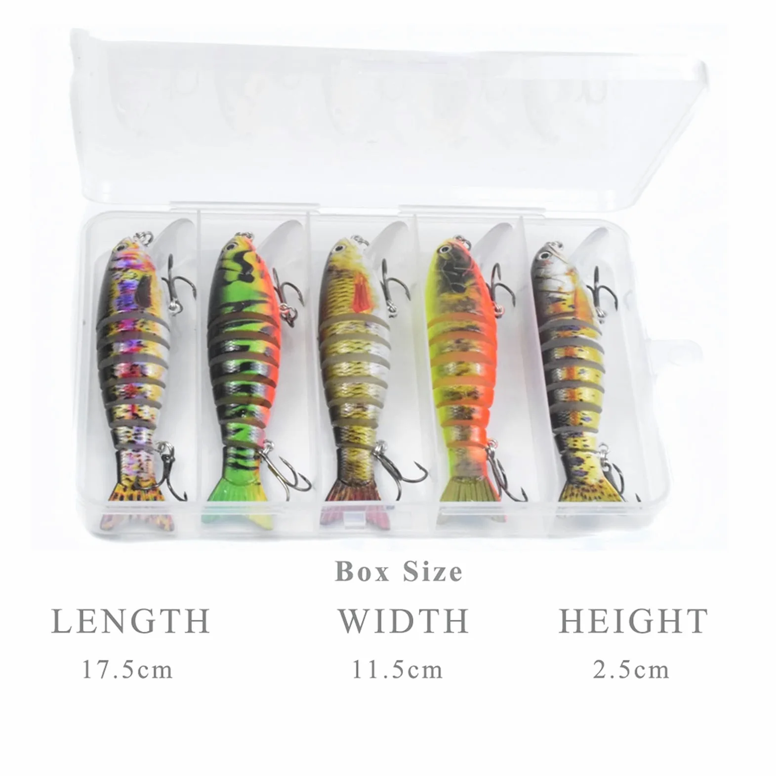 Señuelos de Pesca Señuelos de Pesca hundimiento Wobblers Conjuntos de Pesca señuelos de Pesca 8 segmentos Minnow Cebos Artificiales Pesca Tackle 5pcs/ Caja Cebos Artificiales
