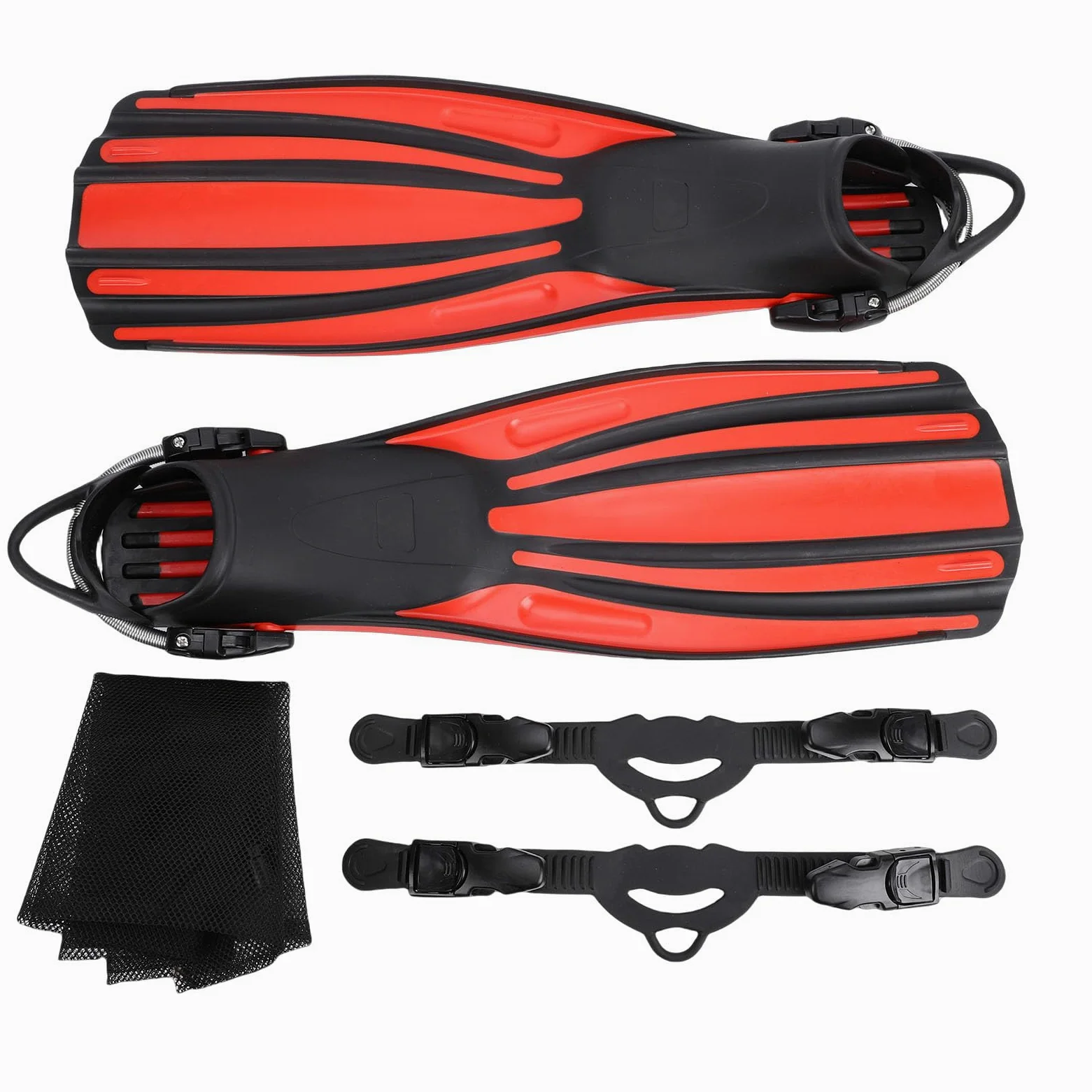 Aletas de Buceo Largas Profesionales, Aletas de Buceo TPR Ajustables para Profundo, Natación y Surf, Diseño sin Costuras para Propulsión y Eficiencia
