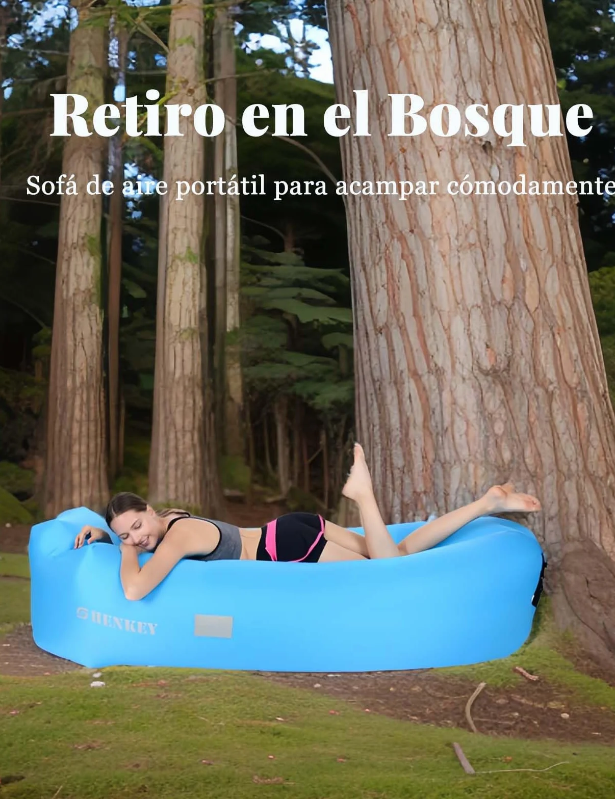 Tumbona Hinchable, Impermeable, antifugas de Aire, con Embalaje portátil, sofá Inflable y Silla de Aire para Viajes, acampadas, Senderismo y Fiestas en la Playa