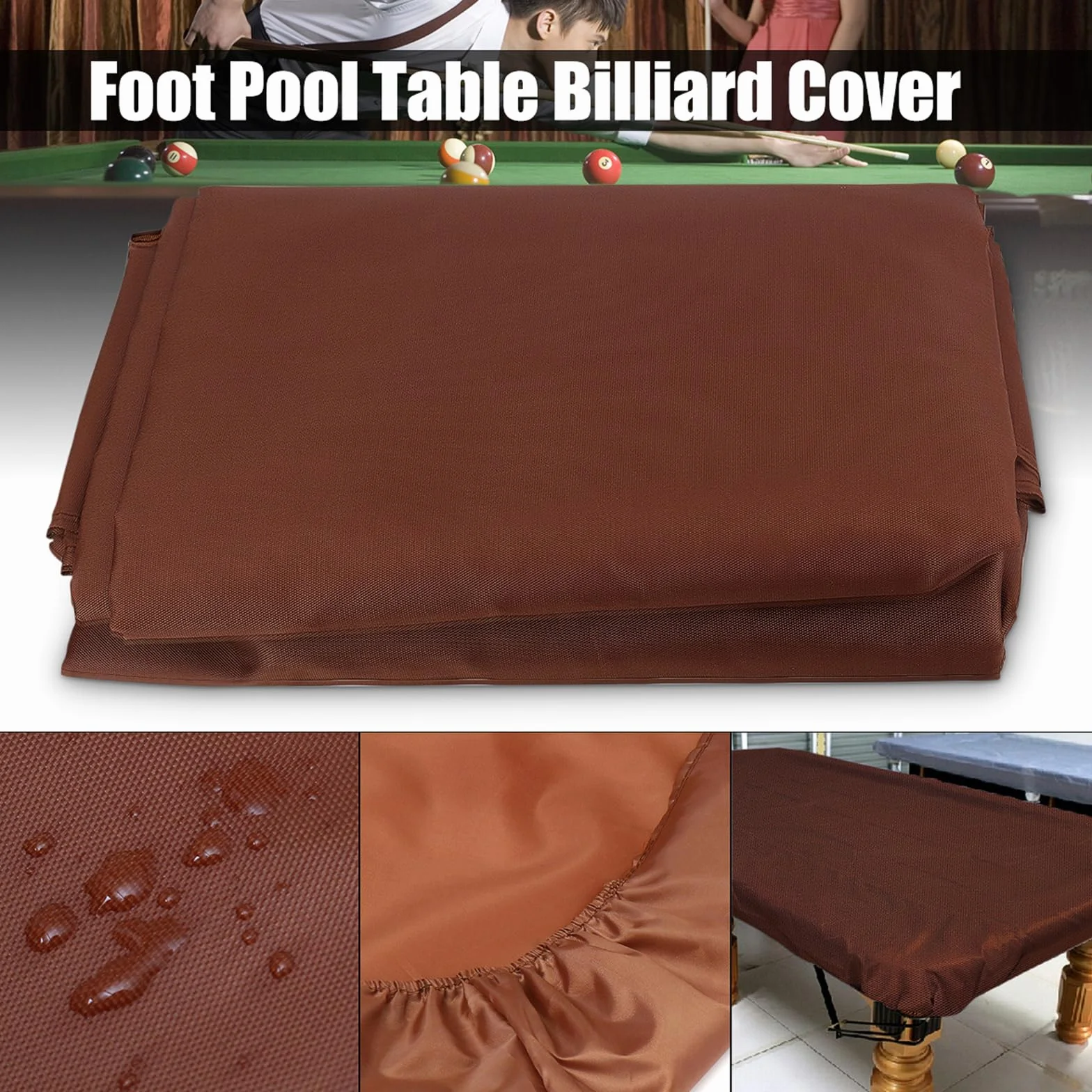 Funda para mesa de billar resistente al agua, tela Oxford para mesas de ping pong de 2,4 m, 260 x 150 cm