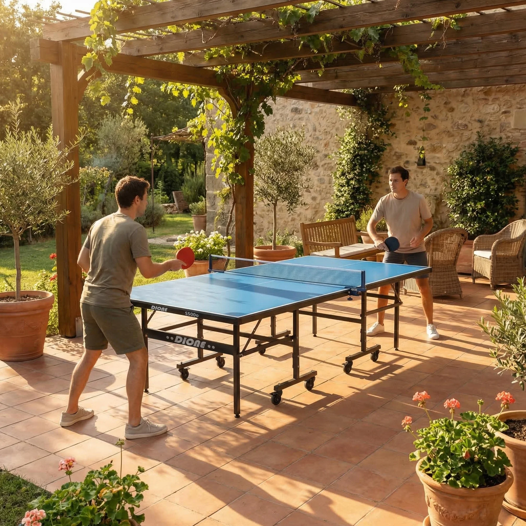 Dione S500o Mesa de Ping Pong 6 mm Plegable Exteriores 55 kg