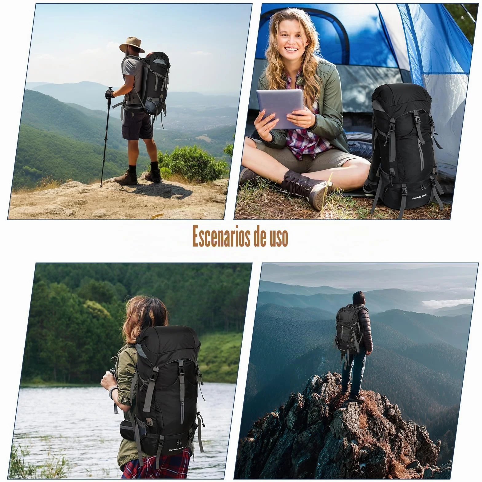 Cozary Mochila Trekking 70L Impermeable Antidesgarro con Cubrelluvia, Sistema Transpirable para Senderismo Camping Montañismo