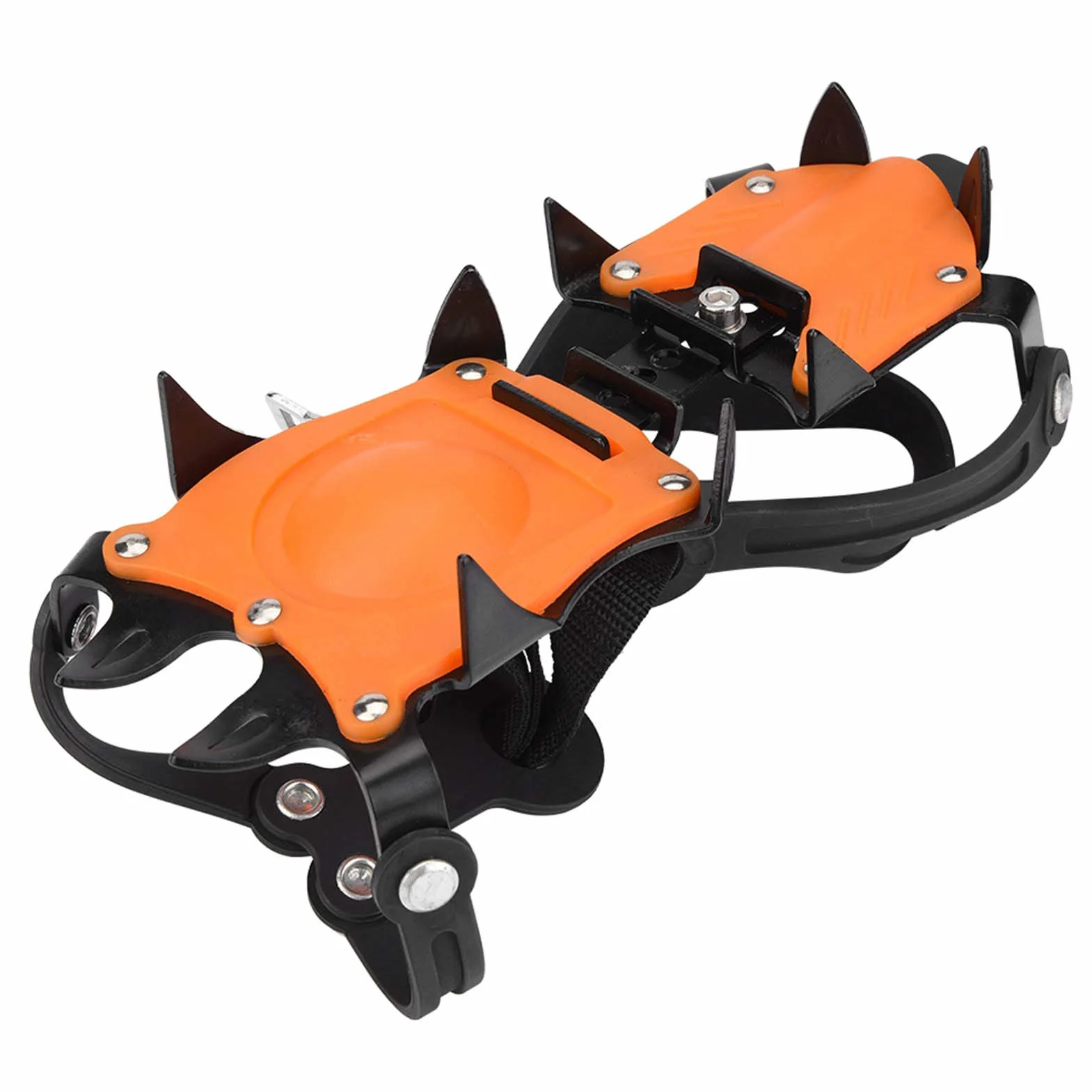 Crampones de Nieve 10 Dientes con Garra Ajustable para Botas de Senderismo
