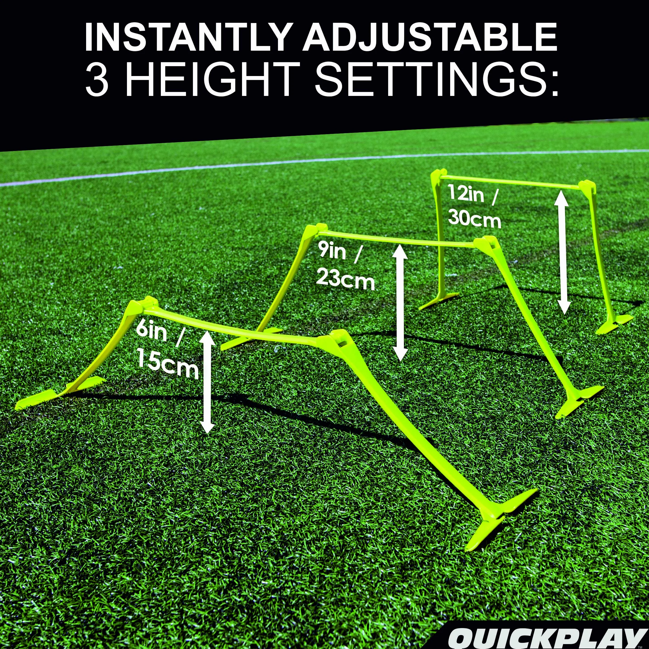 QuickPlay Pro - Valla de Velocidad de Altura Ajustable y Acoplamiento rápido – Conjunto de 6