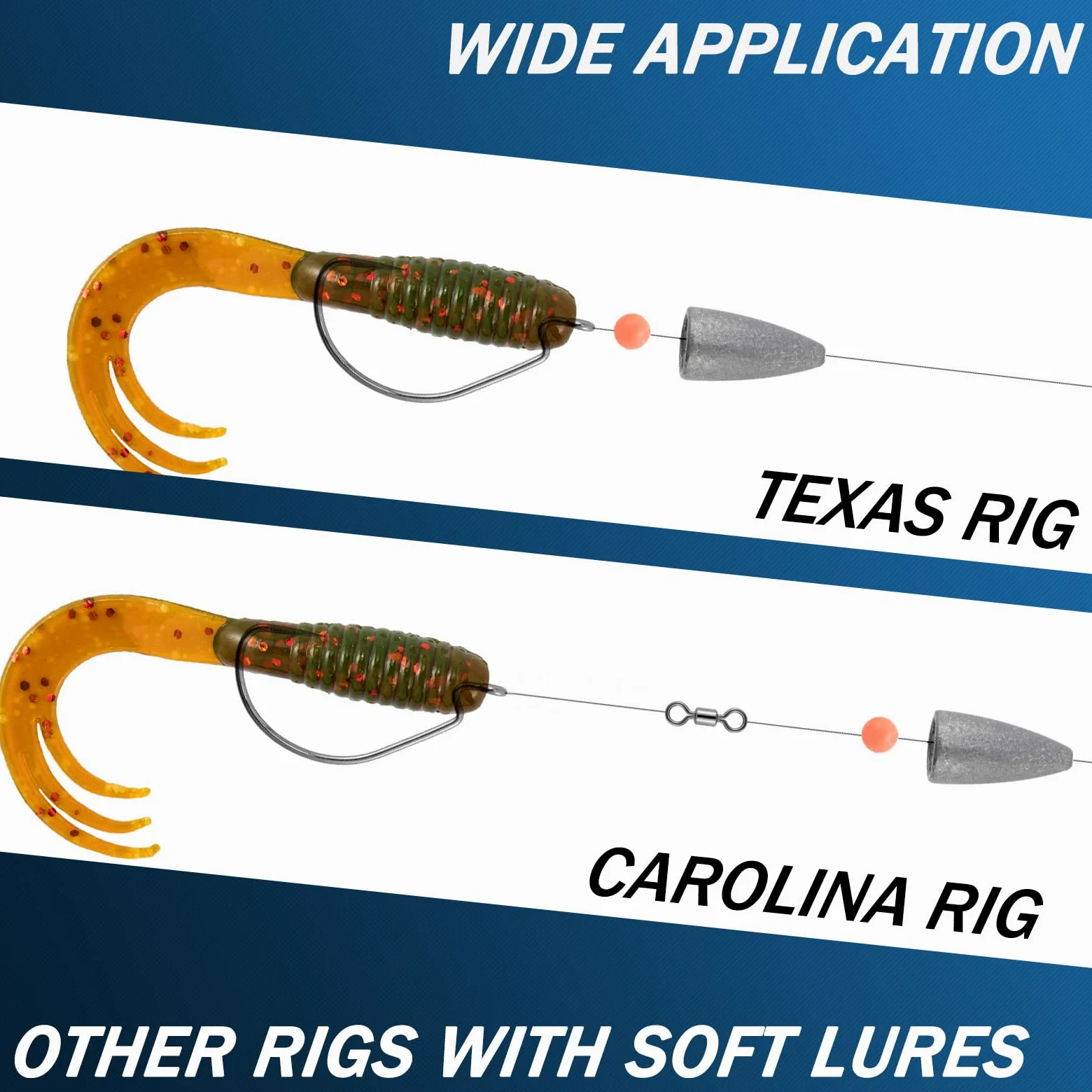 Dr.Fish Paquete de 50 pesos para pesca de bala, plomos para pesca de lubina, Texas Rigs 3/4 oz