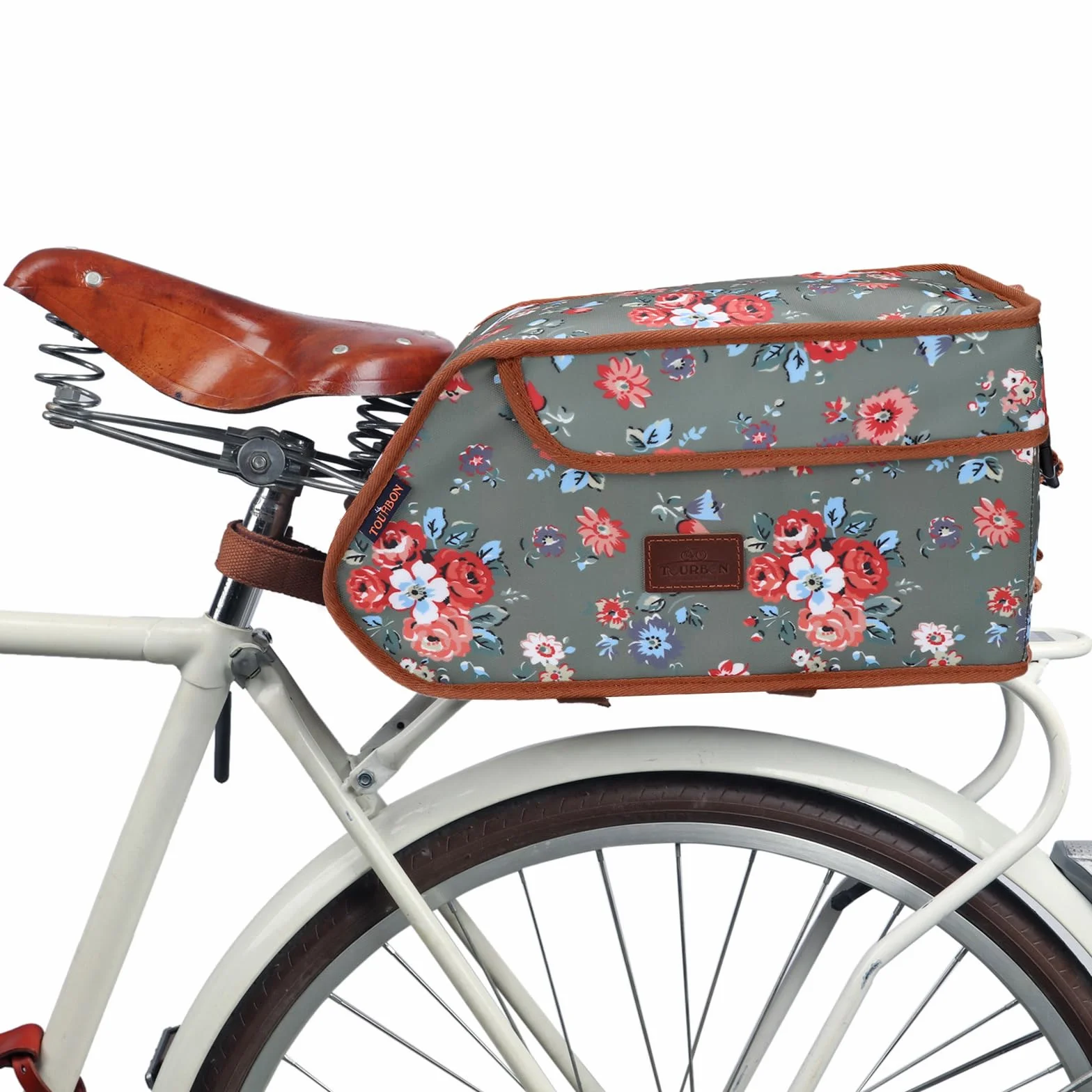 Maletín de Lona Impermeable para Bicicleta, con Aislamiento, Bolsa de refrigeración para Llevar Comida a Domicilio, Color Verde Flor