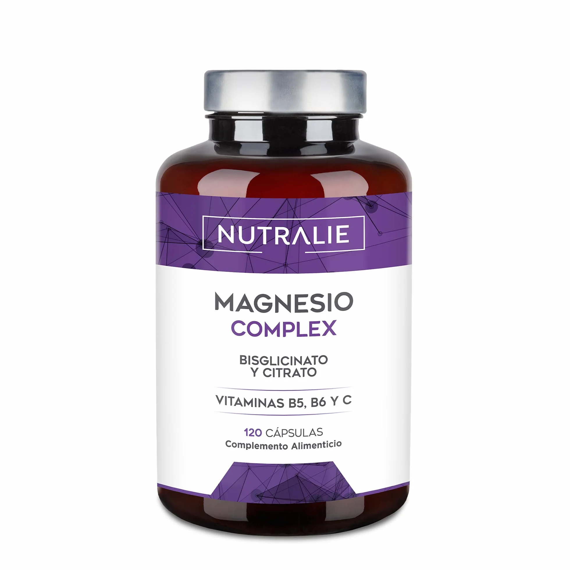Nutralie Citrato de Magnesio 1545mg Magnesio Bisglicinato 600mg 120 Cápsulas Veganas Complejo de Magnesio Alta Biodisponibilidad
