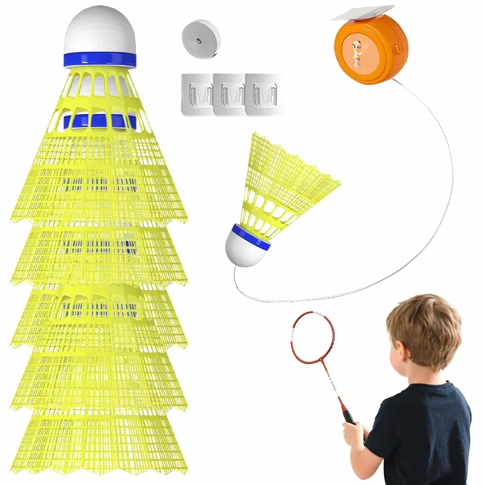 Set de bádminton de altura ajustable, entrenador de rebote para autoaprendizaje