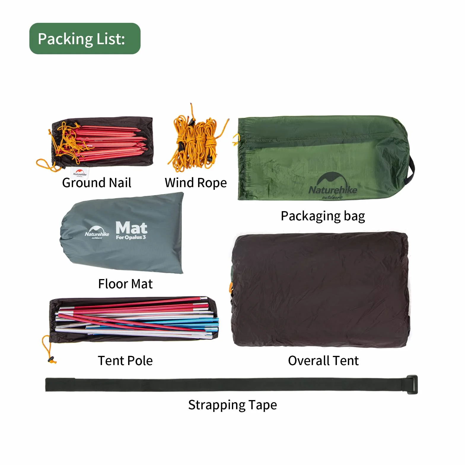 Naturehike Opalus Carpa para Mochileros Carpa Familiar Espaciosa y Liviana para 2/3 Personas Carpa Túnel para 2/3 Personas con Toldo