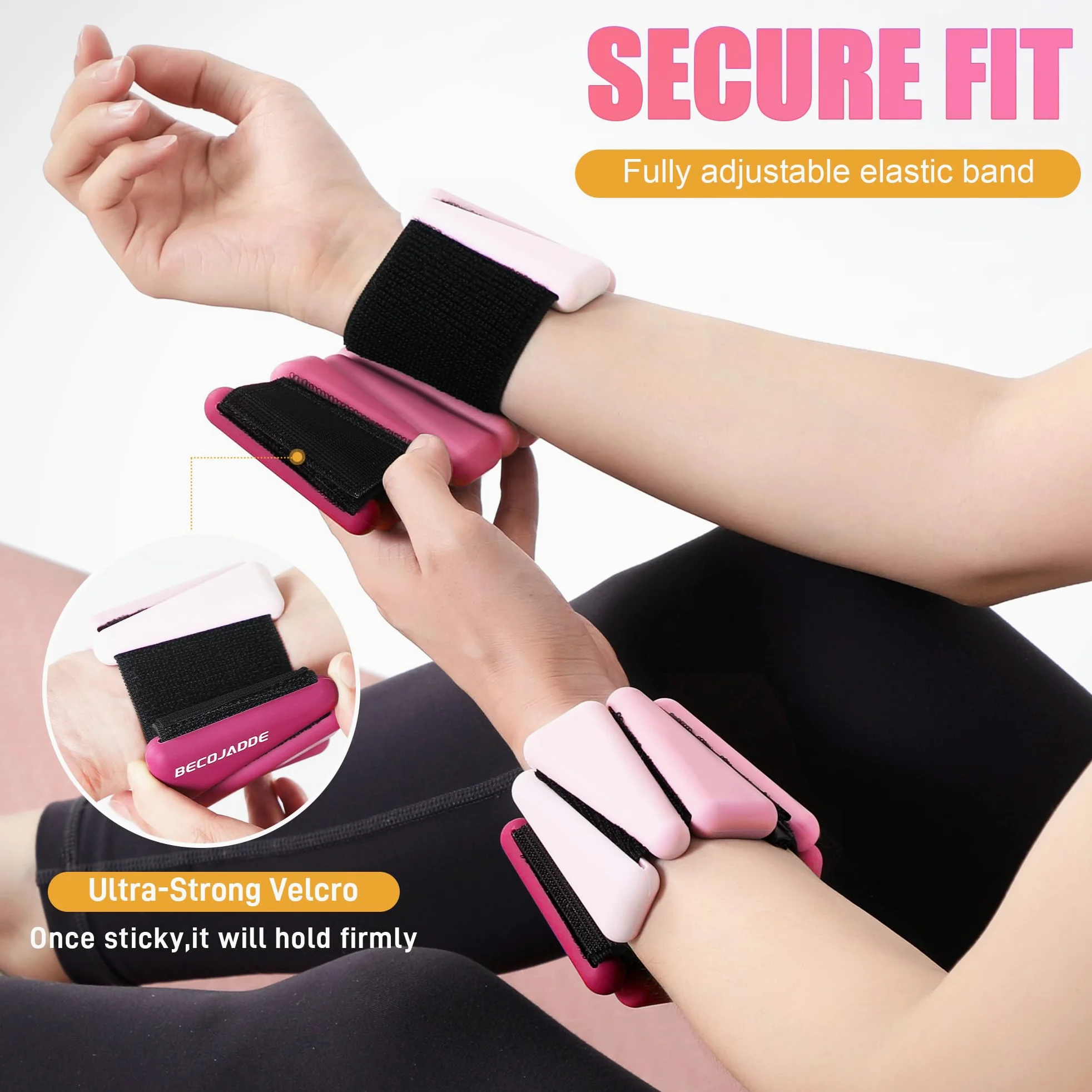 BECOJADDE Juego de 2 pesas de tobillo para mujer (1 libra/2 libras cada una), pesas ajustables para brazo y pierna para mujeres y hombres, adecuadas para caminar, nadar, correr, pilates, yoga