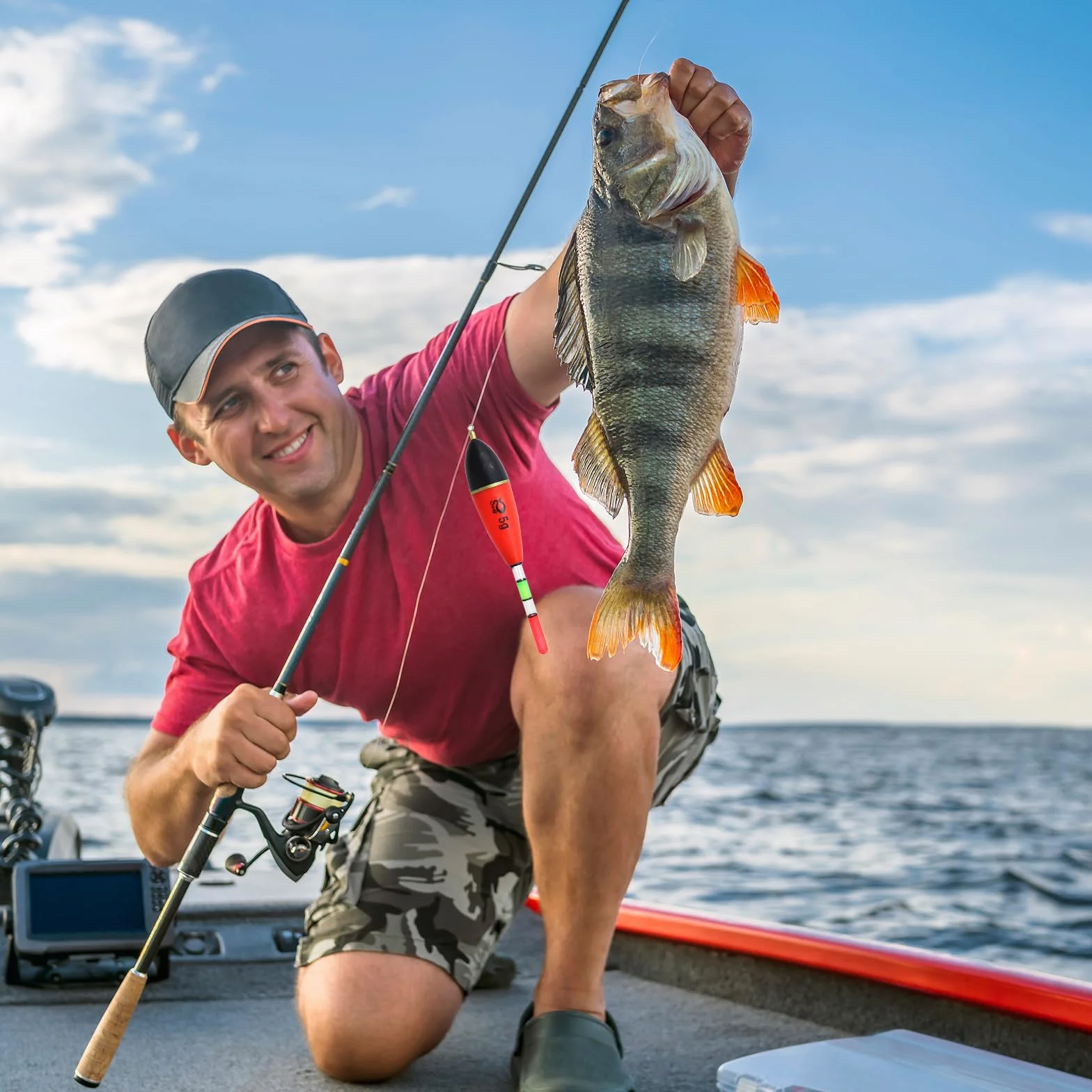 OMJMYY 5 Unidades de flotadores de Pesca Luminosos 5 g/8 g/10 g/12 g/15 g portátil Pesca flotadores Accesorios de Pesca Set de Espuma EVA para Lucio Perca Carpa Diferentes Especies de Peces Grandes