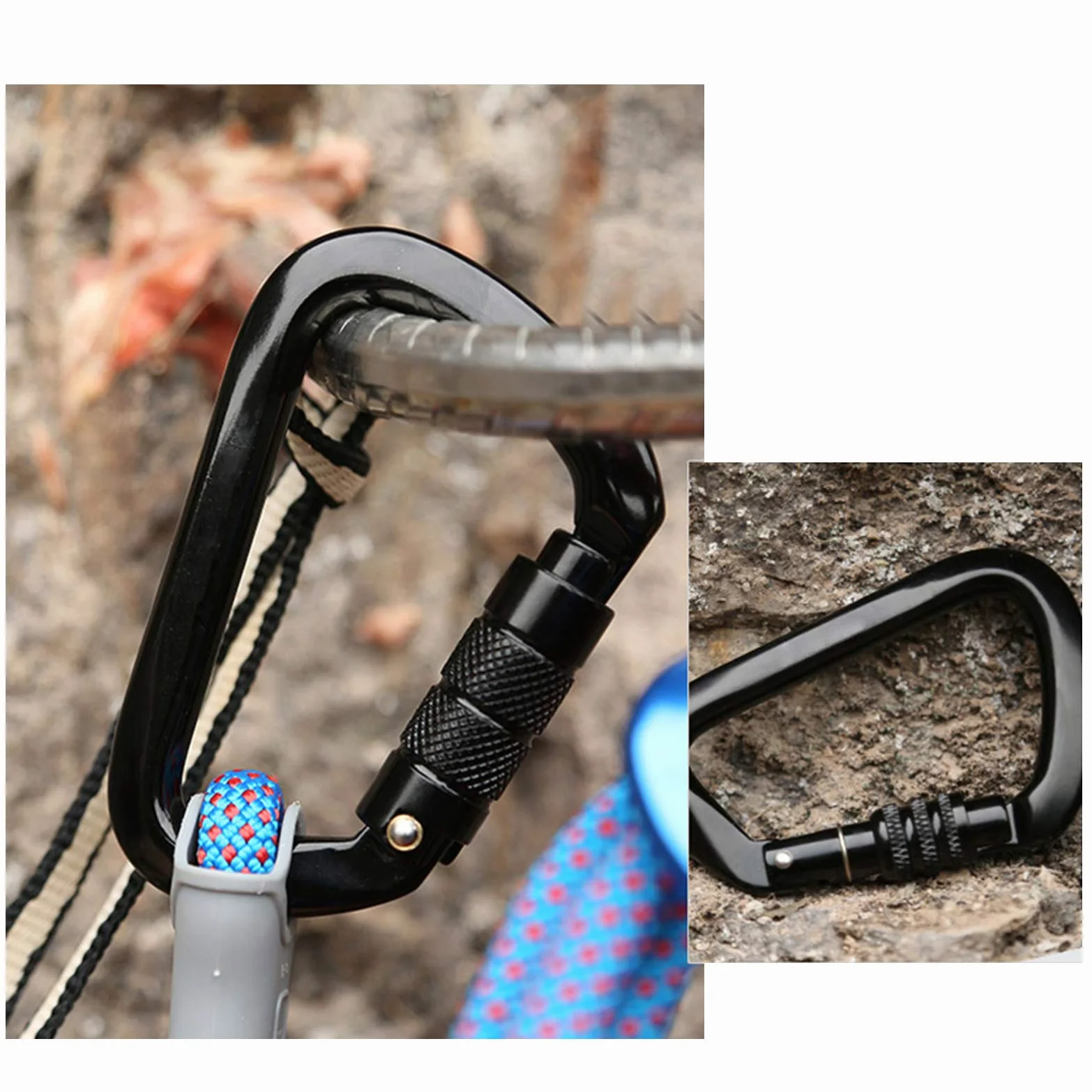 ArinkO Paquete de 2 mosquetones de Aluminio livianos, Ideales para Acampar y Hacer Caminatas