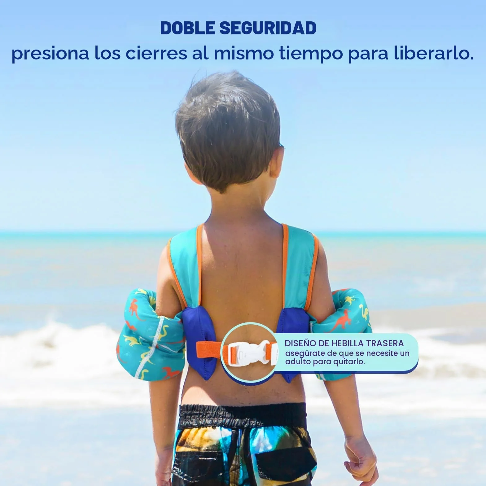 Zeraty Chaleco de natación Infantil Niños Flotadores Los niños nadan Brazo Banda con arnés de Hombro Brazo Alas, Natación Ayudas Chaqueta para 20-50 lbs/2-6 años de Edad Niños/Niñas