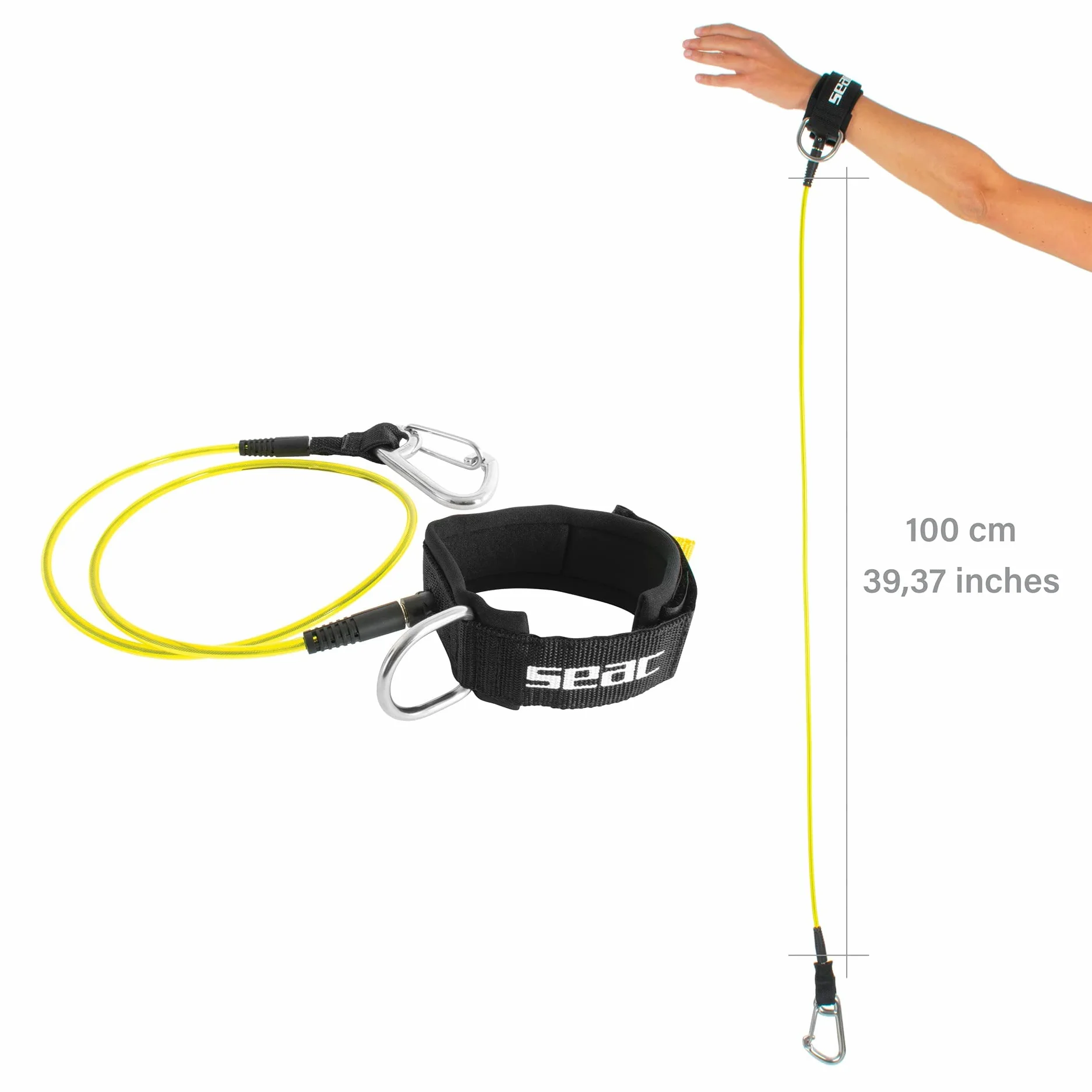 Partner Computadora de muñeca para apnea + Lanyard Cable de Seguridad con Gancho para Apnea en Profundidad