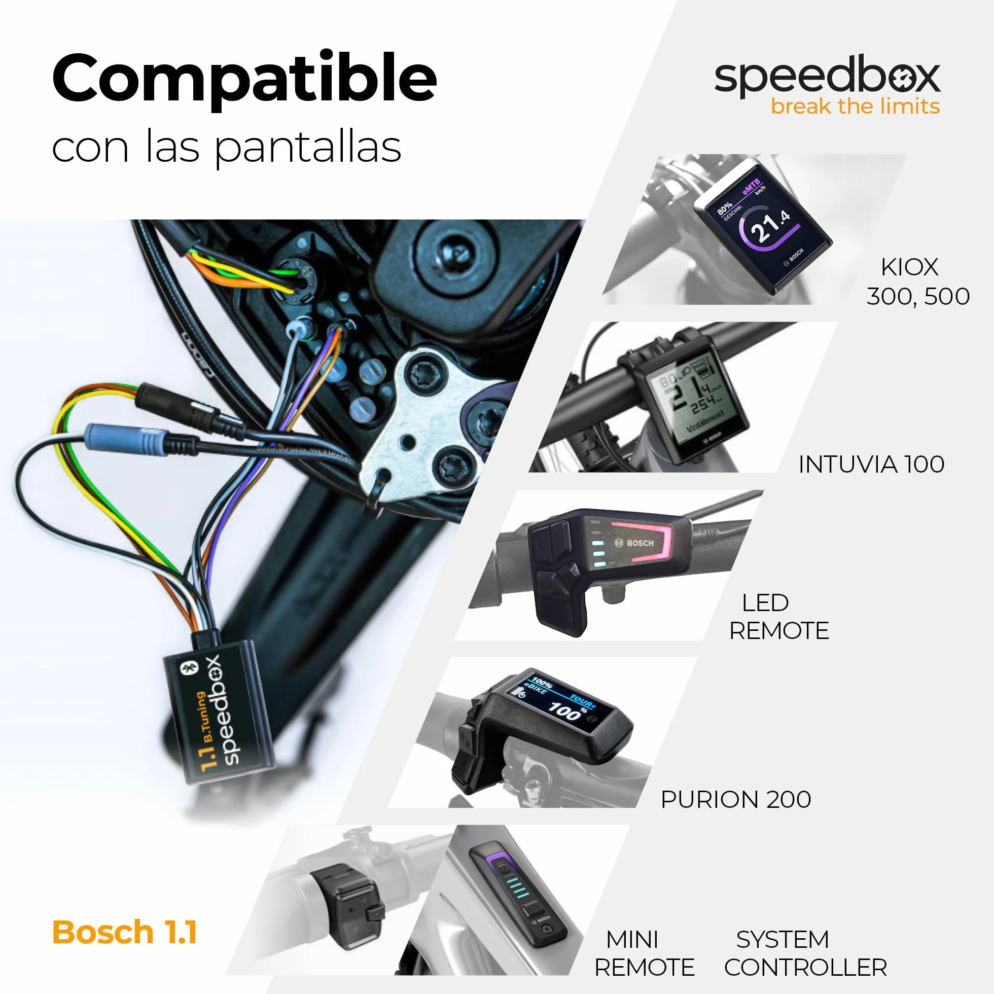 SpeedBox 1.1 Compatible con Bosch (Smart System) / Chip de Tuning Premium para Bicicletas eléctricas con Motores Bosch con Smart System