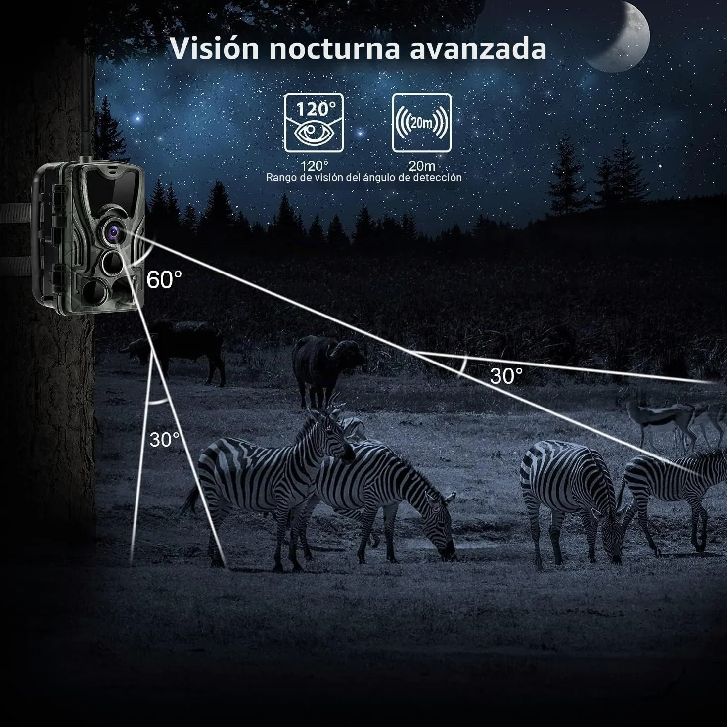 Camara Fototrampeo 4G con App, 120MP 4K Camara Caza con SIM para Teléfono Enviar Fotos, Cámara de Caza Nocturna, Movimiento Activado, Impermeable Cámara Fototrampeo infrarroja 850 NM IR LED