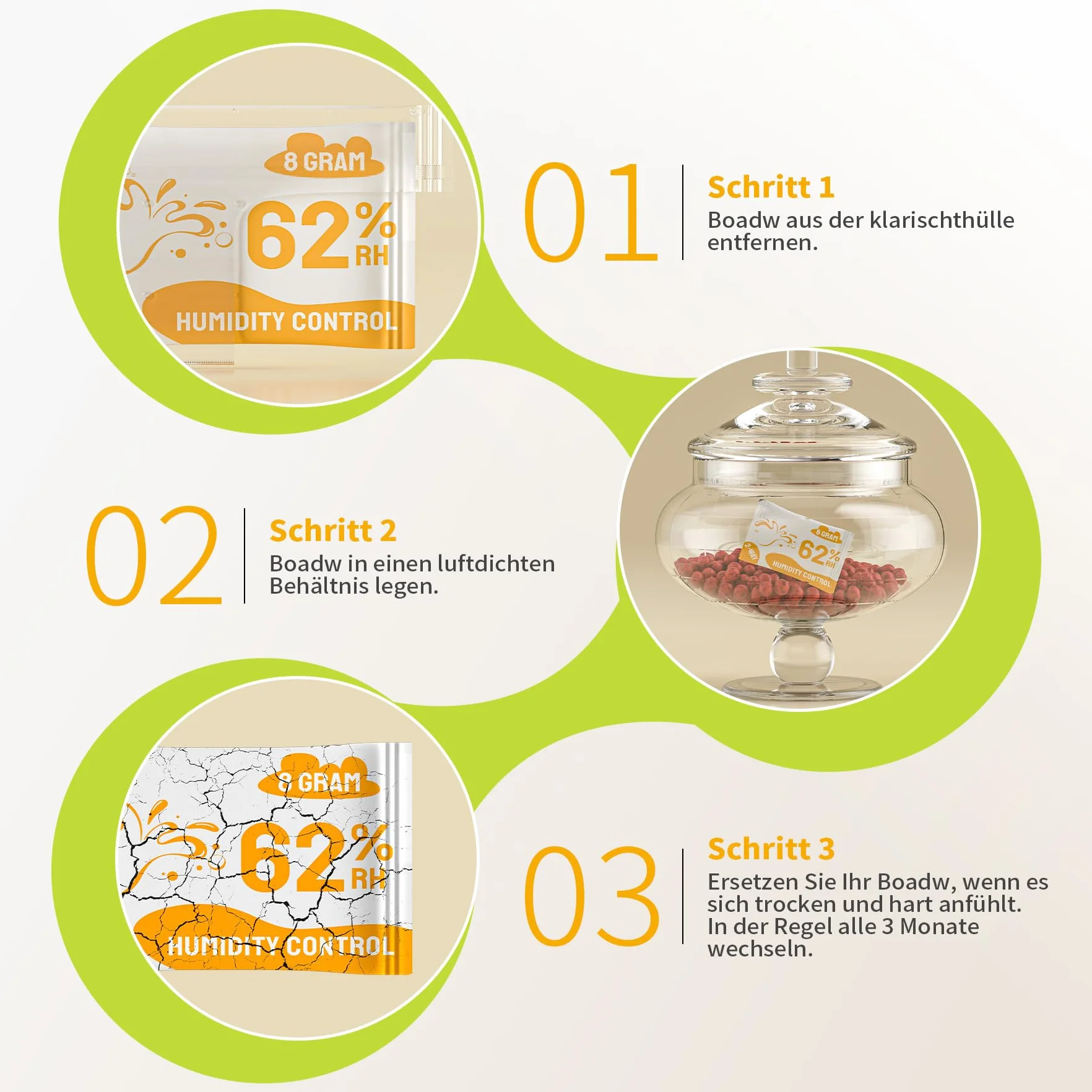 Control de humedad 62% HR terpenos protección sabor 8g regulador humedad hierbas 10 piezas