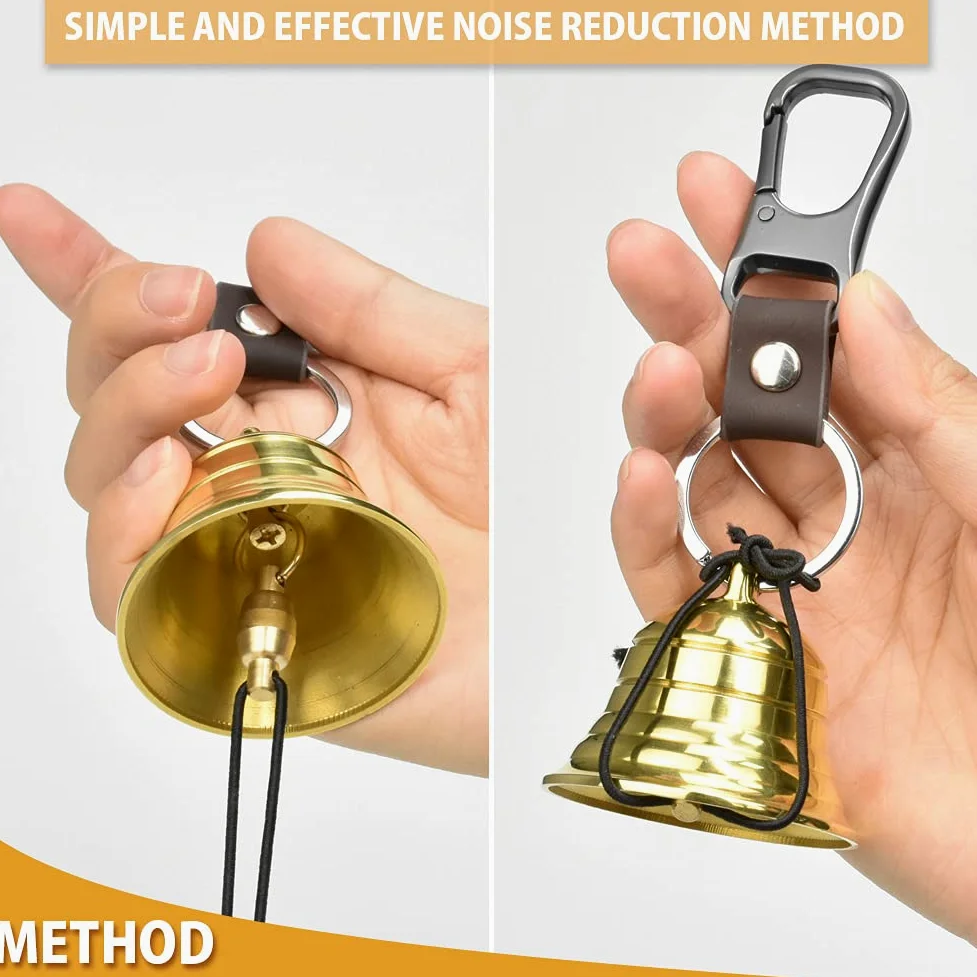 NedFoss Loud Bear Bell - Juego de campanas para asustar a los osos, artículos esenciales de senderismo para mujeres, silbato de emergencia y campanas de oso para senderismo, camping, ciclismo