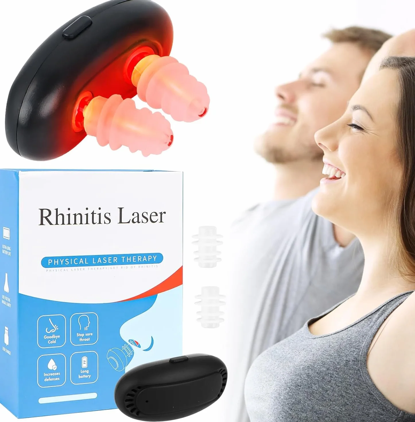 Byffoer Dispositivo de Terapia de Luz Roja para Nariz, Infrarrojos, Rinitis